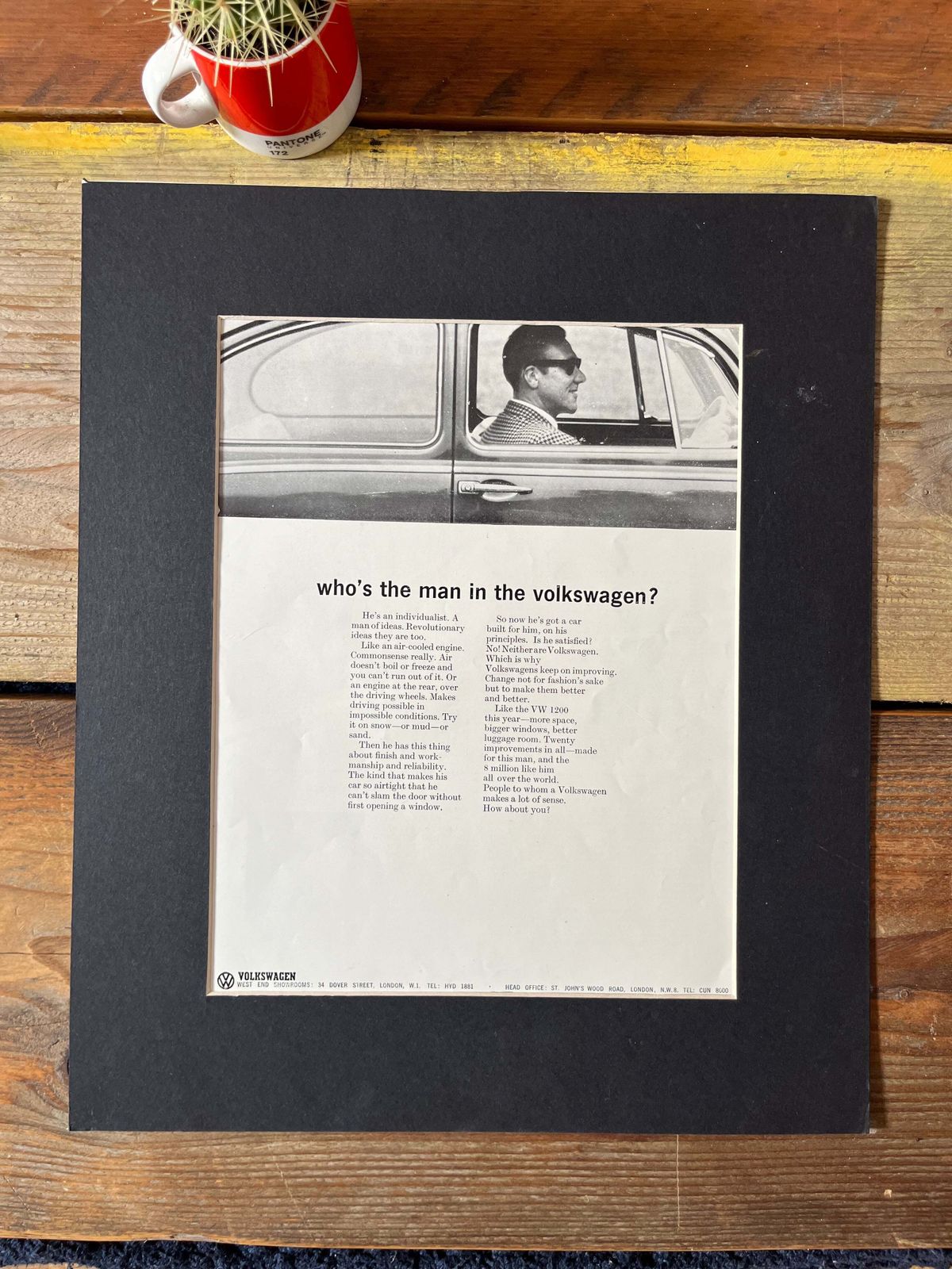 Vintage Vw Volkswagen Advertising Print “Who’s The Man In The Volkswagen?”  1960s photo furniture