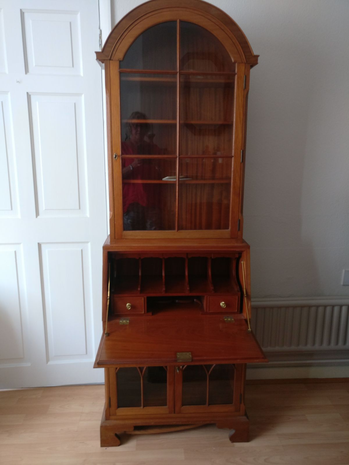Honduras Mahogany Display Cabinet/Bureau, Hand Made. photo furniture