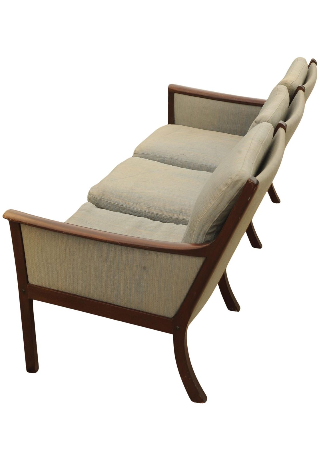 Ole Wanscher Mid Century Three Seat Mahogany Frame Sofa In Original Upholstery By Poul Jeppesens, Made In Denmark photo 4500.0