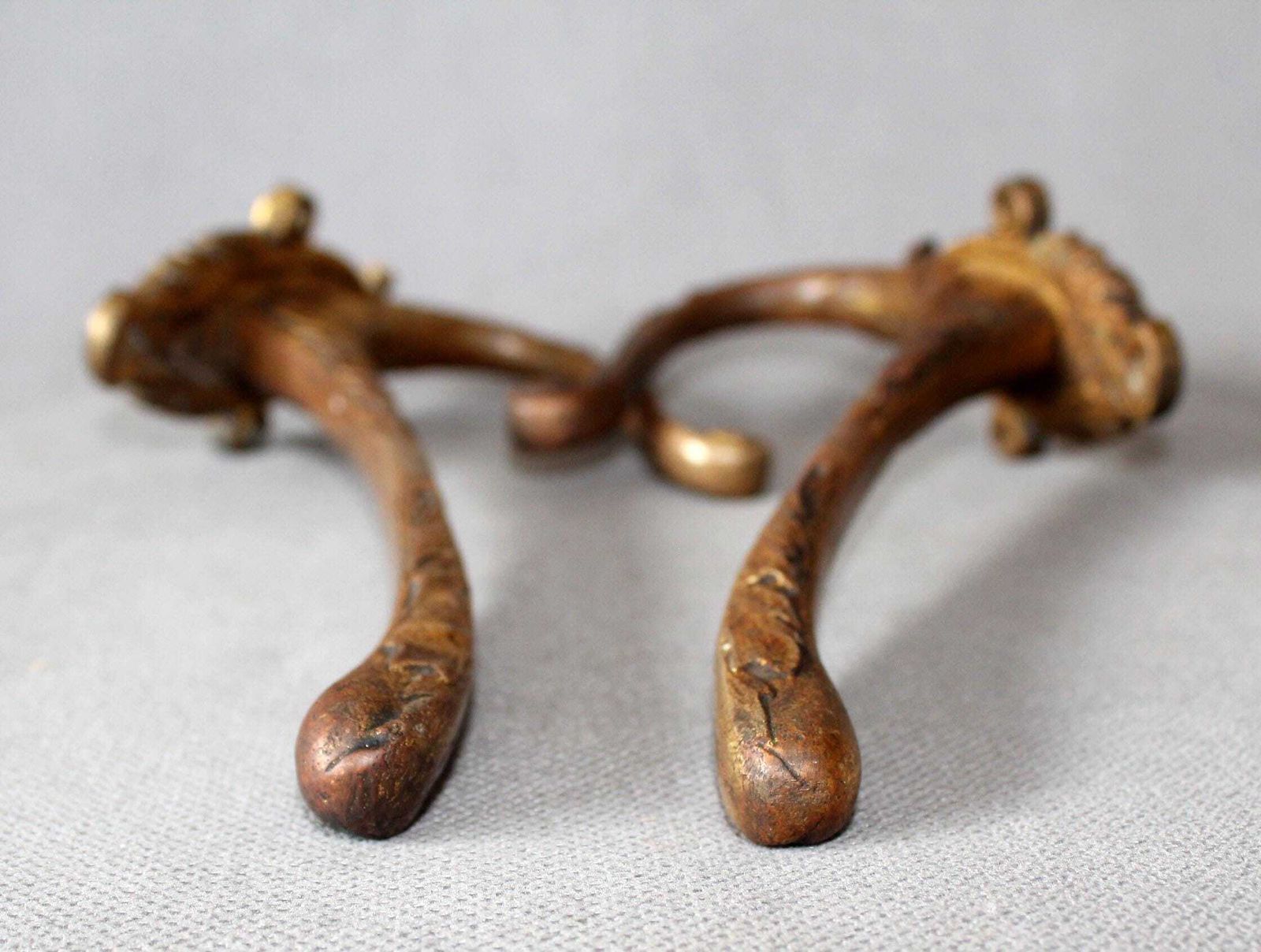 Set Of 2 Large French Antique Bronze Hook, Coat Hook, Clothes Hook, Cast Bronze, Entrance, Pair, Gilt Chateau, Regency Floral Decor photo buy