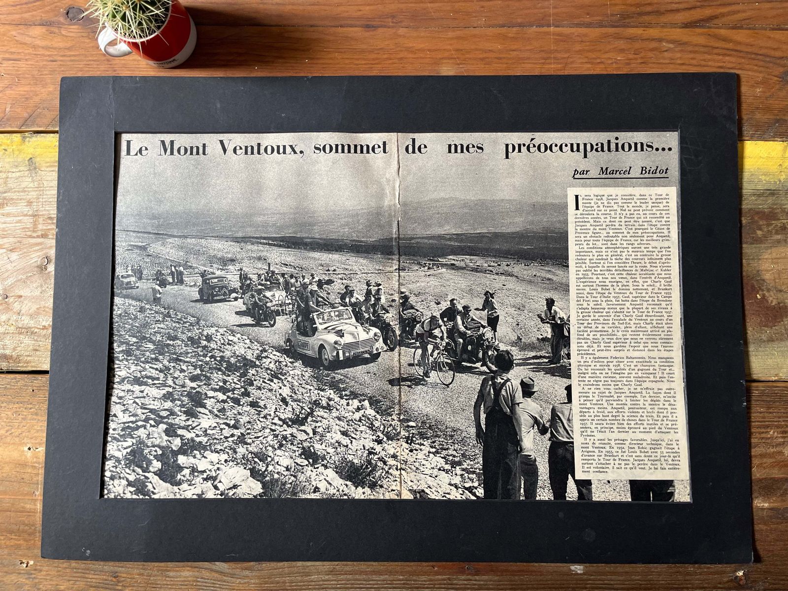 Mont Ventoux Vintage Cycling Print 1951 Louison Bobet