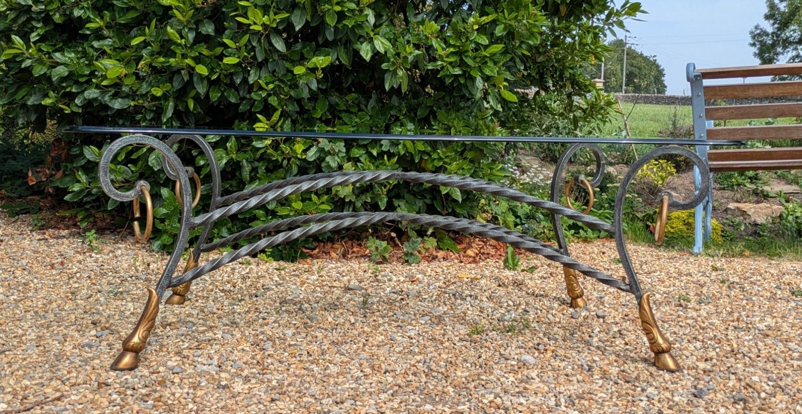 Good Quality Italian Iron And Glass Coffee Table photo vinterior