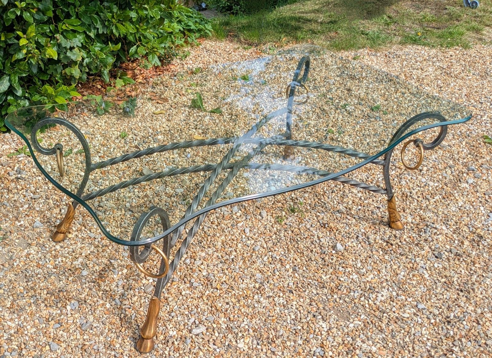 Good Quality Italian Iron And Glass Coffee Table photo buy