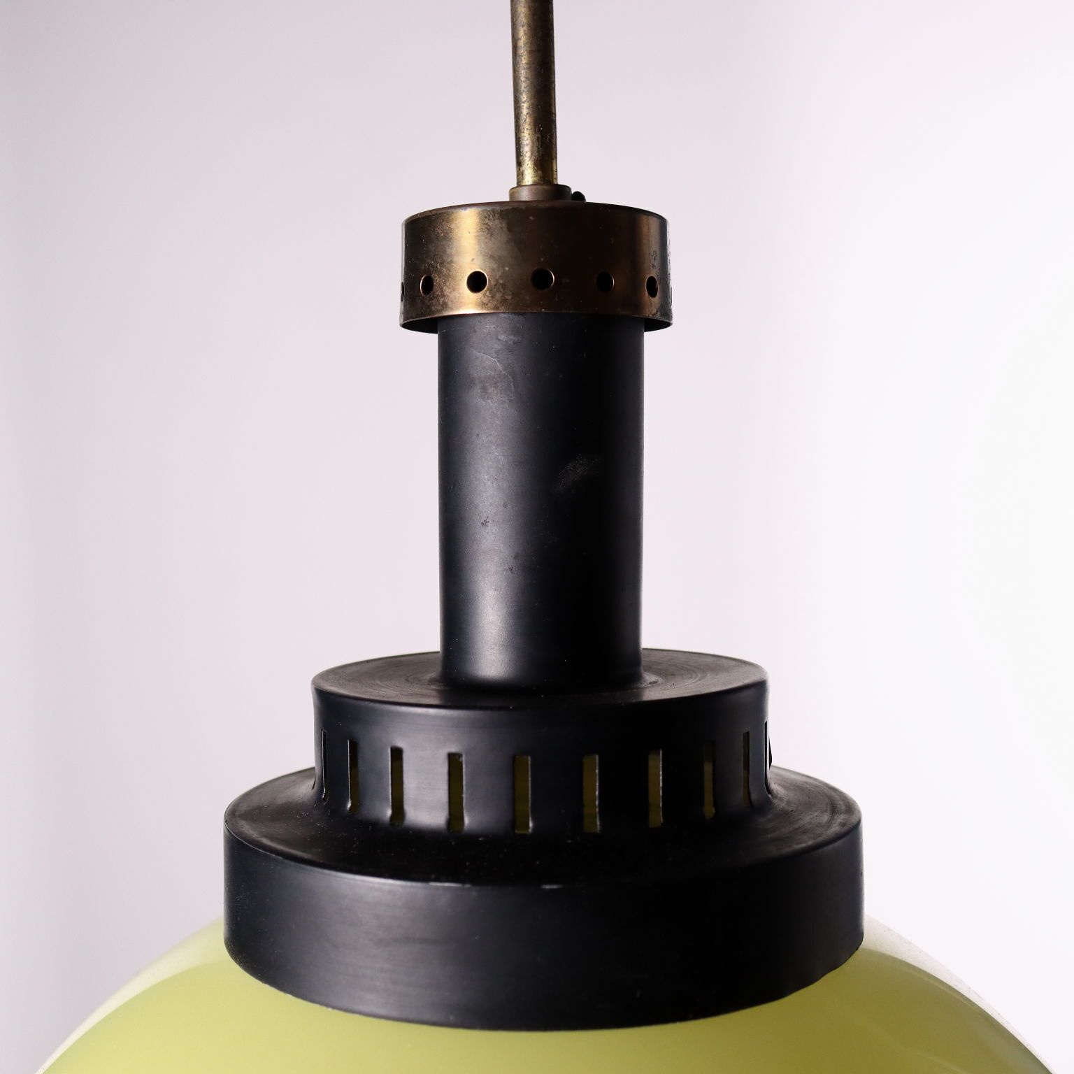 Lamp Enamelled Aluminum Brass Italy 1960s Italian Production photo vinterior