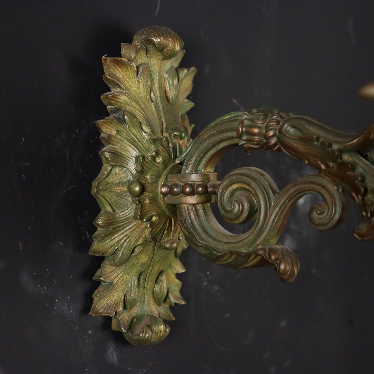 Pair Of Wall Lamps Empire Style Burnished Bronze Italy XX Century photo buy