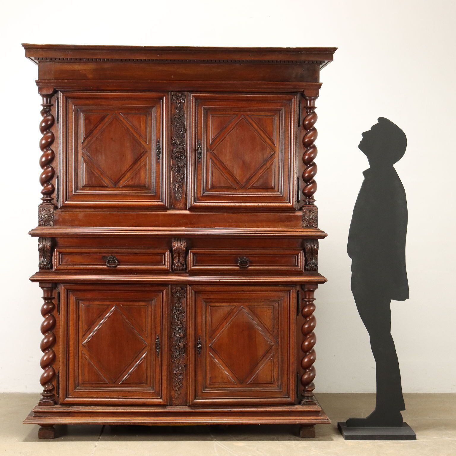 Antique Cupboard Walnut Double Top Provence XVIII Century photo furniture