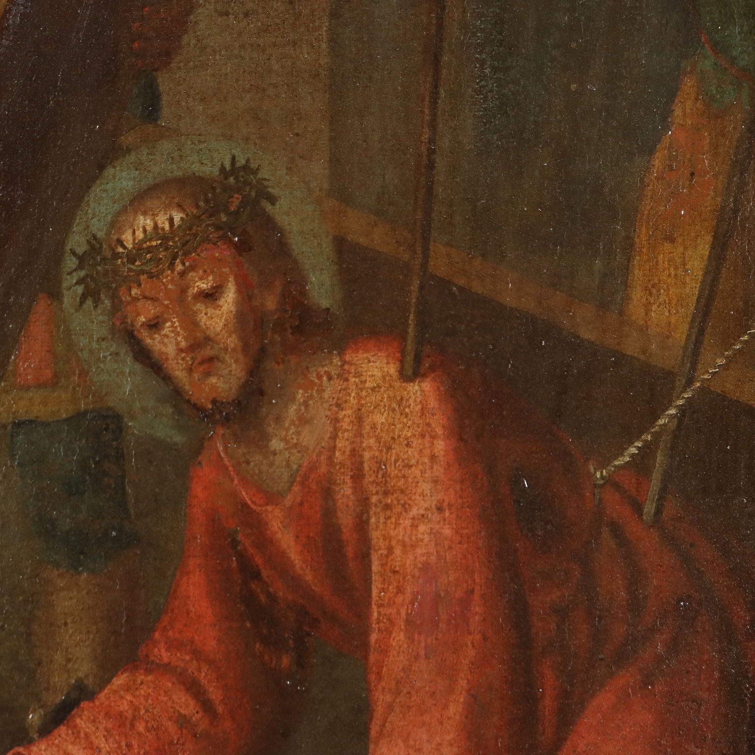 The Way Of The Cross Antique Painting Oil On Canvas XVII XVIII Century photo Art