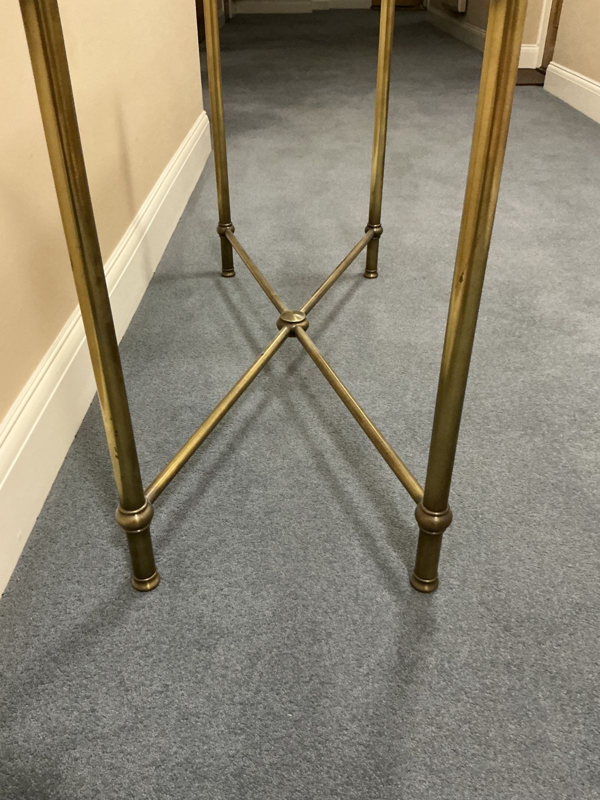 Stylish Metal Glass Top Console photo for sale