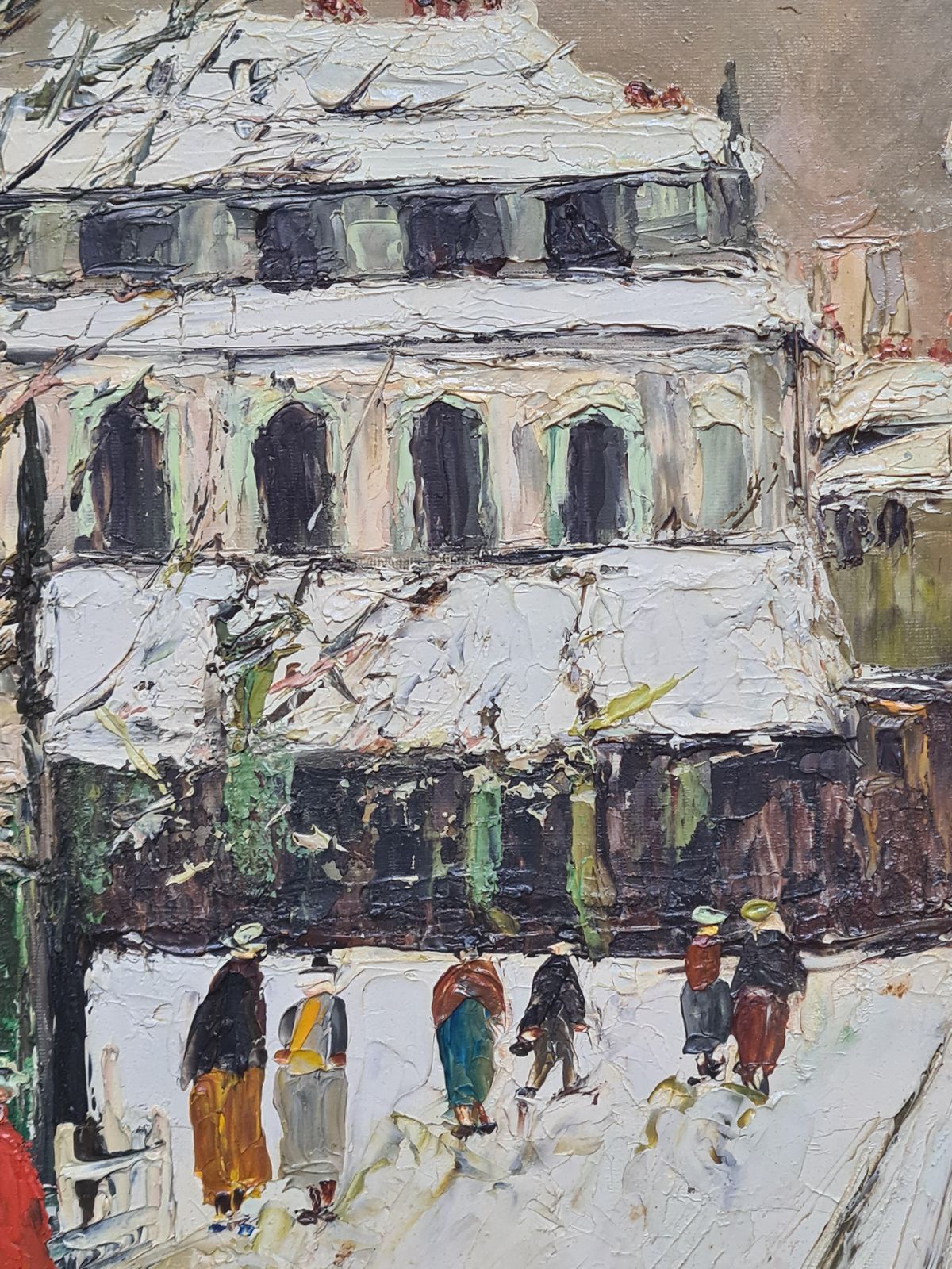 Paris, Montmartre In The Snow, Cabaret Au Lapin Agile After Maurice Utrillo From 1970 By Jean Mesturini photo buy