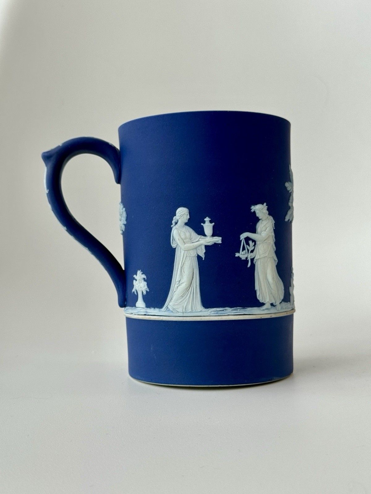 Antique Wedgwood Blue Jasperware Tankard 1903 A/F photo vintage