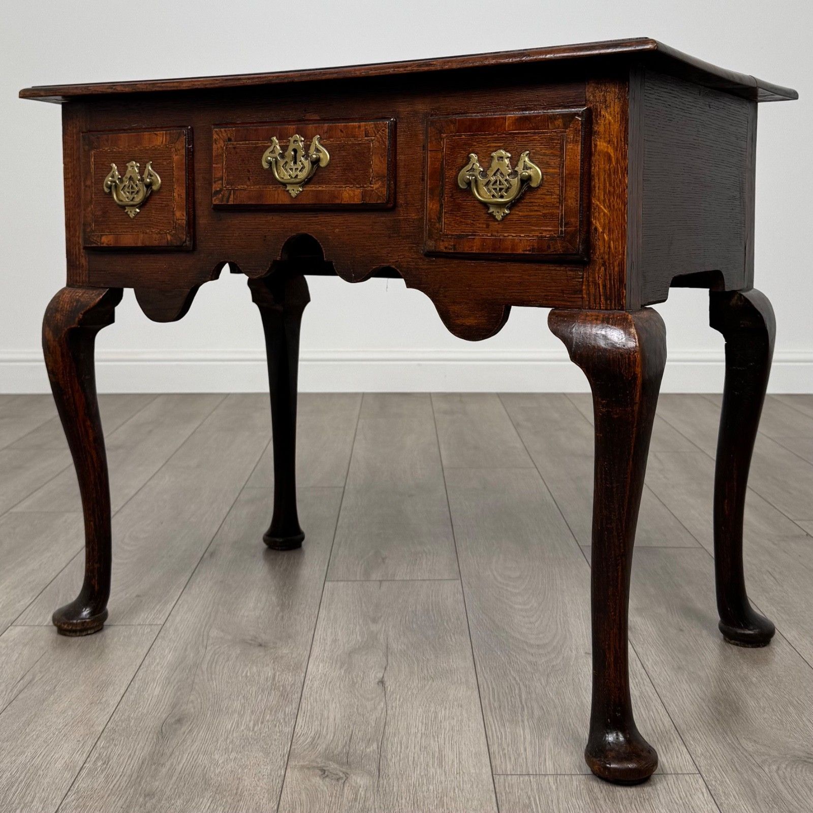 Antique 18th Century Fine Quality Lowboy Writing Table In Oak photo furniture