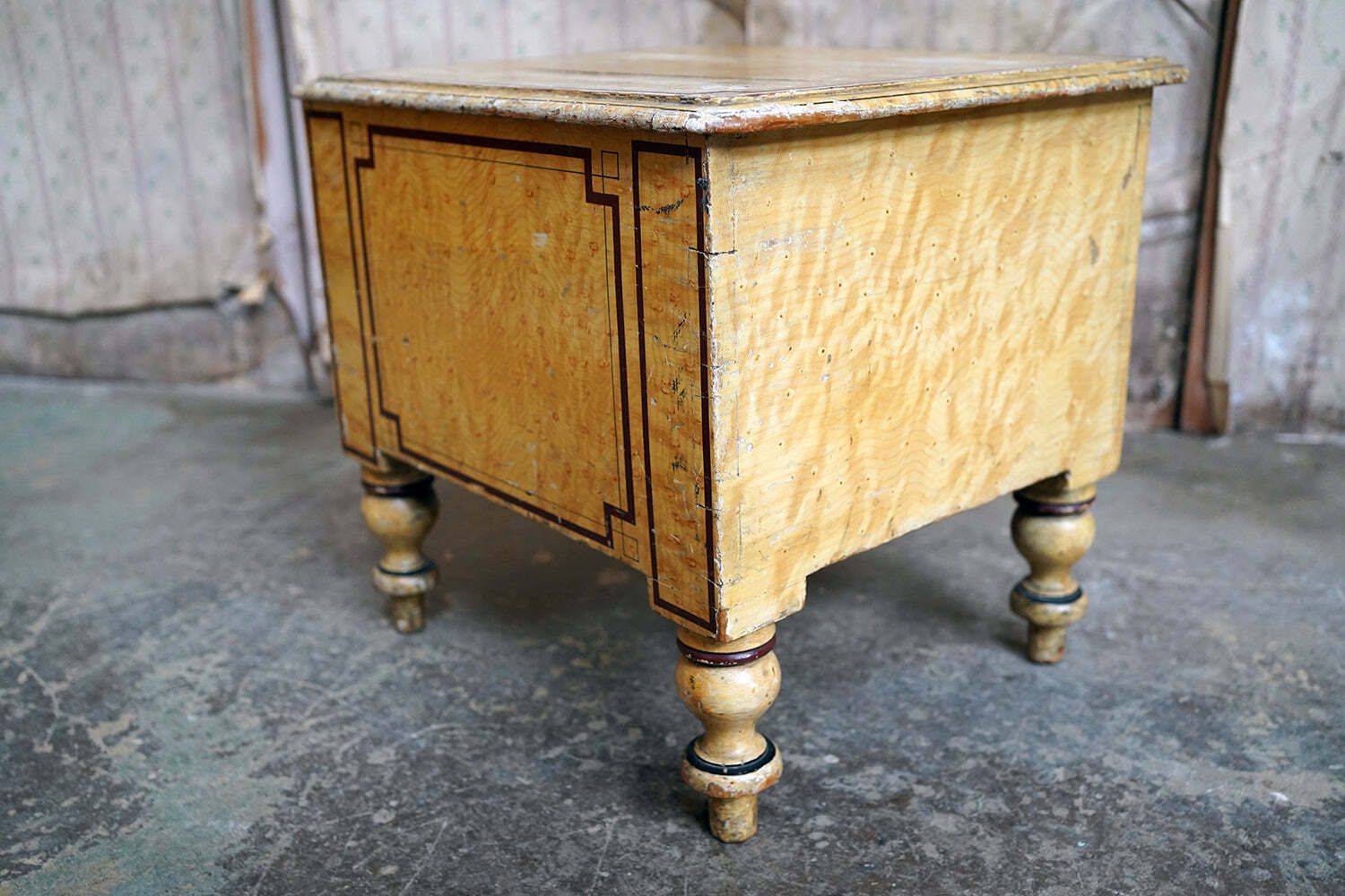 photo furniture An Early Victorian Birdseye Maple Simulated Painted Pine Commode C.1840 50