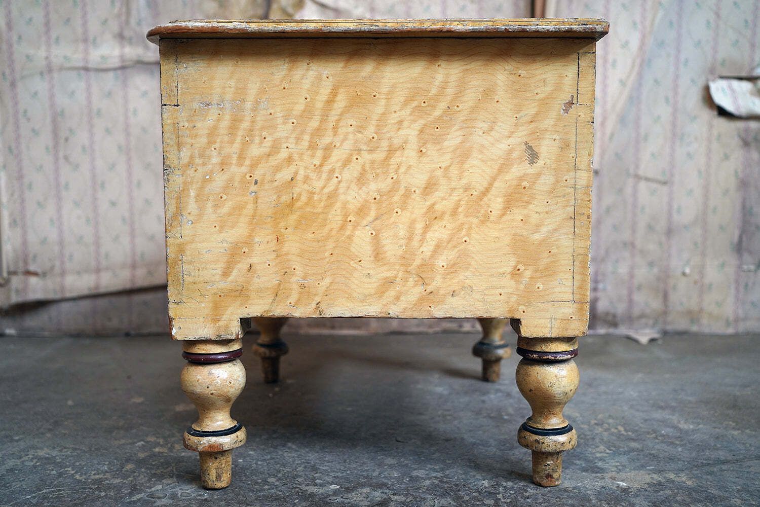 photo buy An Early Victorian Birdseye Maple Simulated Painted Pine Commode C.1840 50