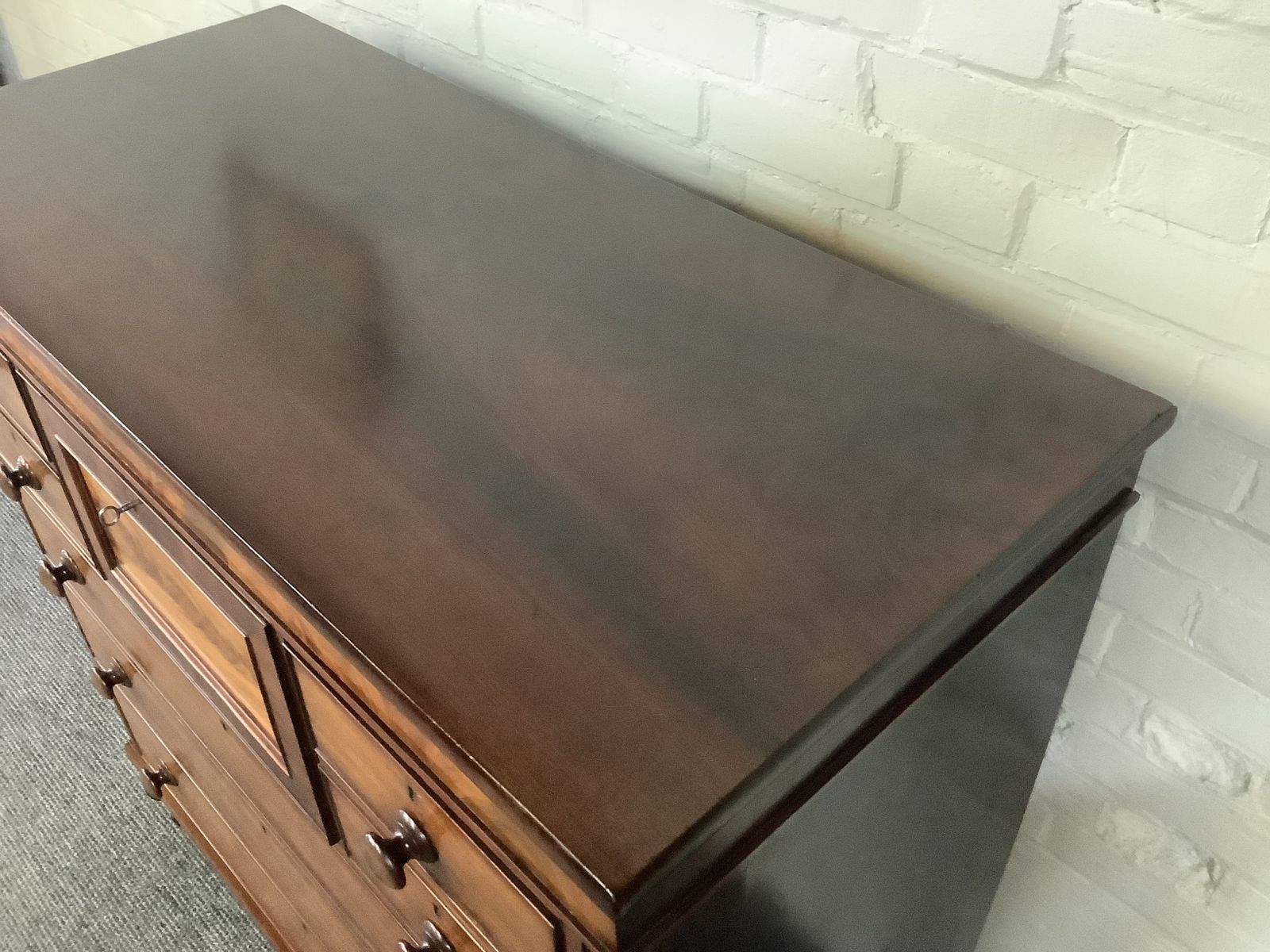 Furniture Victorian Flamed Mahogany Scotch Chest Of Drawers. photo
