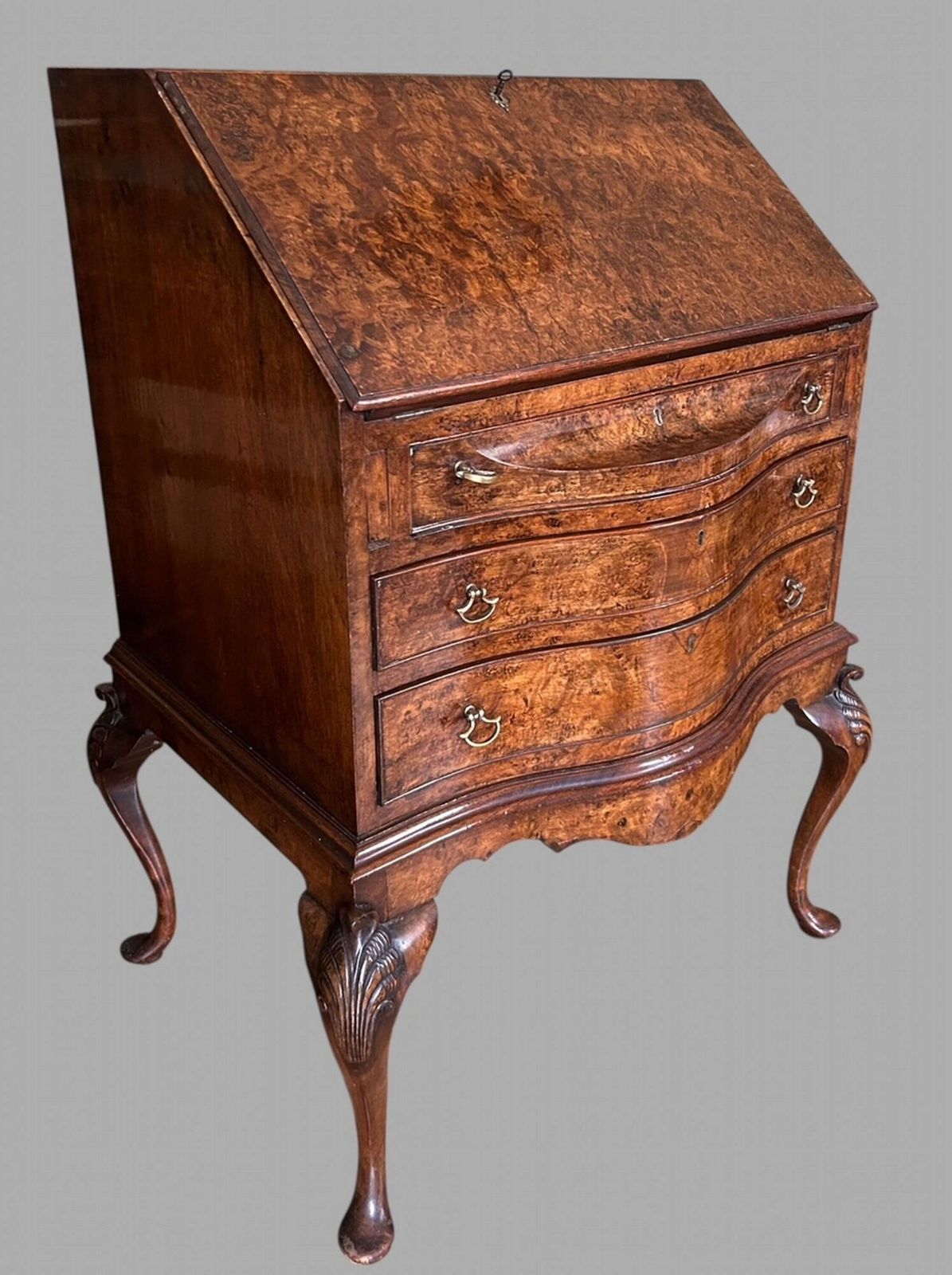 An Attractive Small Burr Walnut Desk C1920's photo furniture