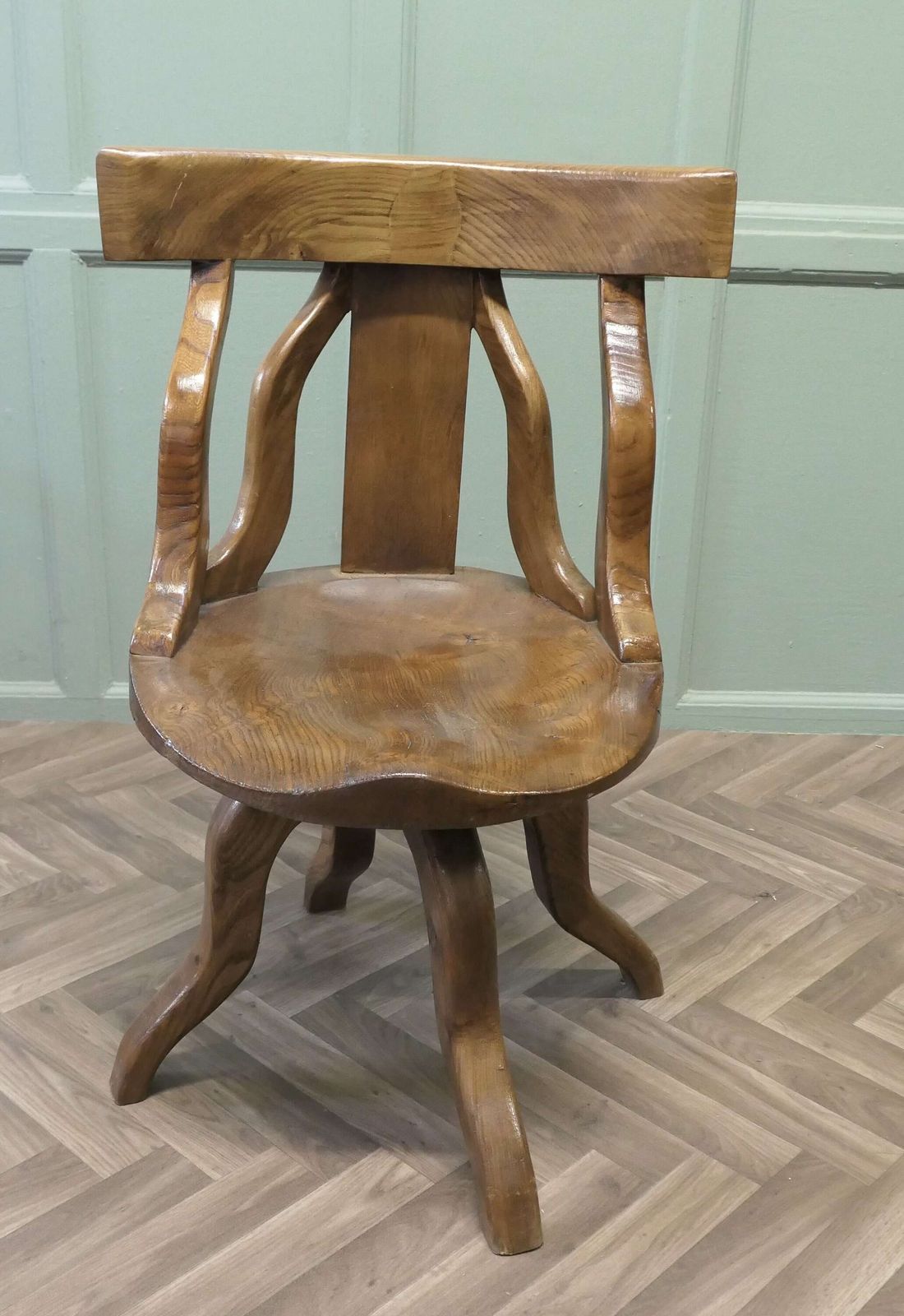 A Swivelling Elm Office Chair Or Desk Chair photo furniture