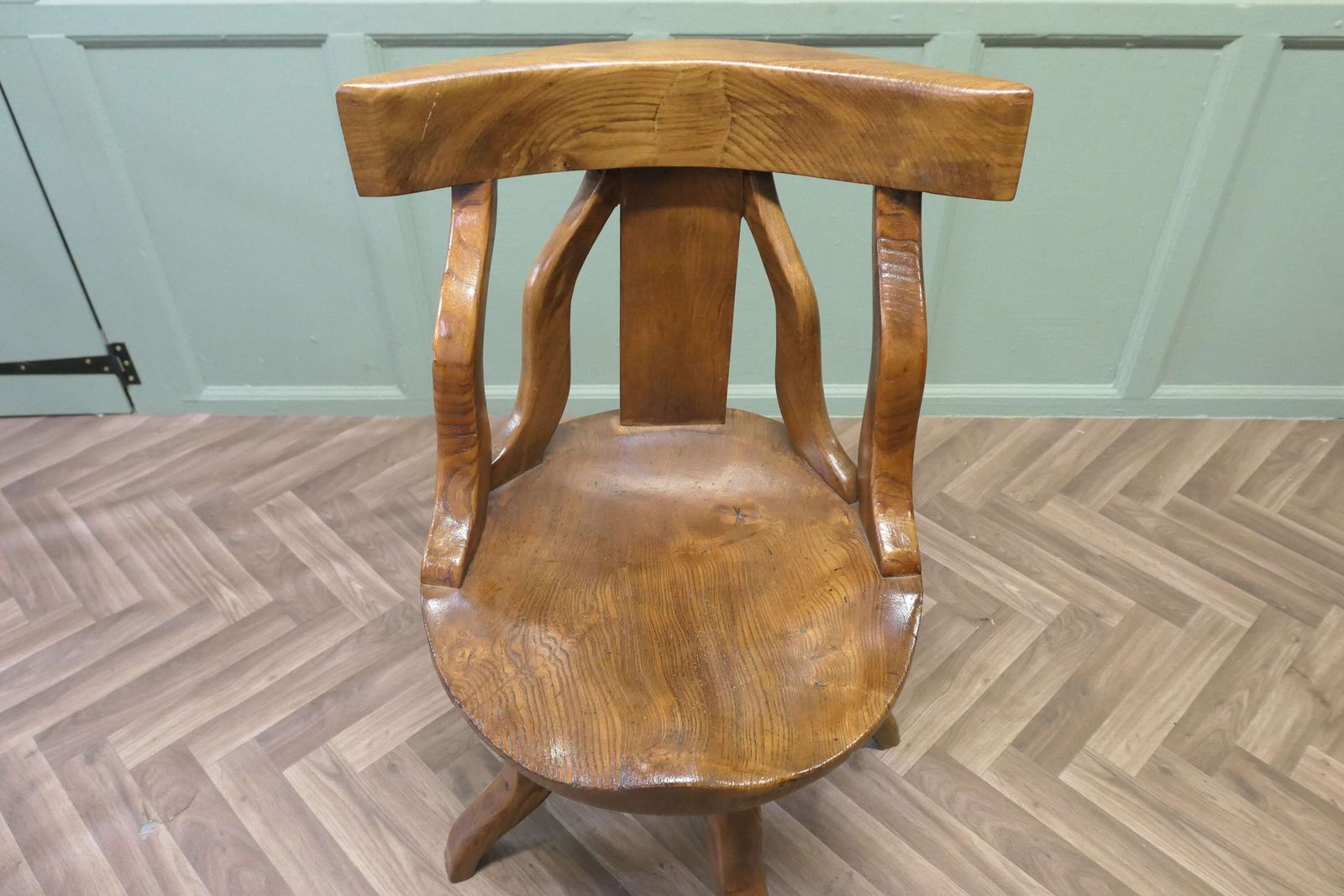 A Swivelling Elm Office Chair Or Desk Chair photo for sale
