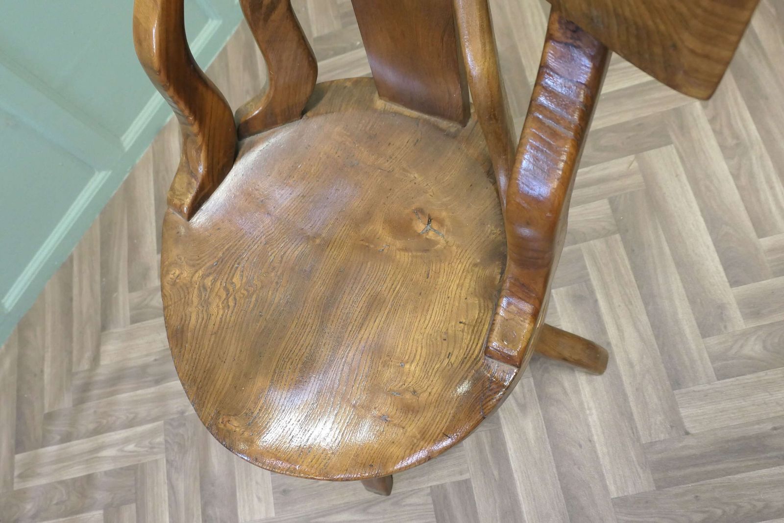 A Swivelling Elm Office Chair Or Desk Chair photo Furniture