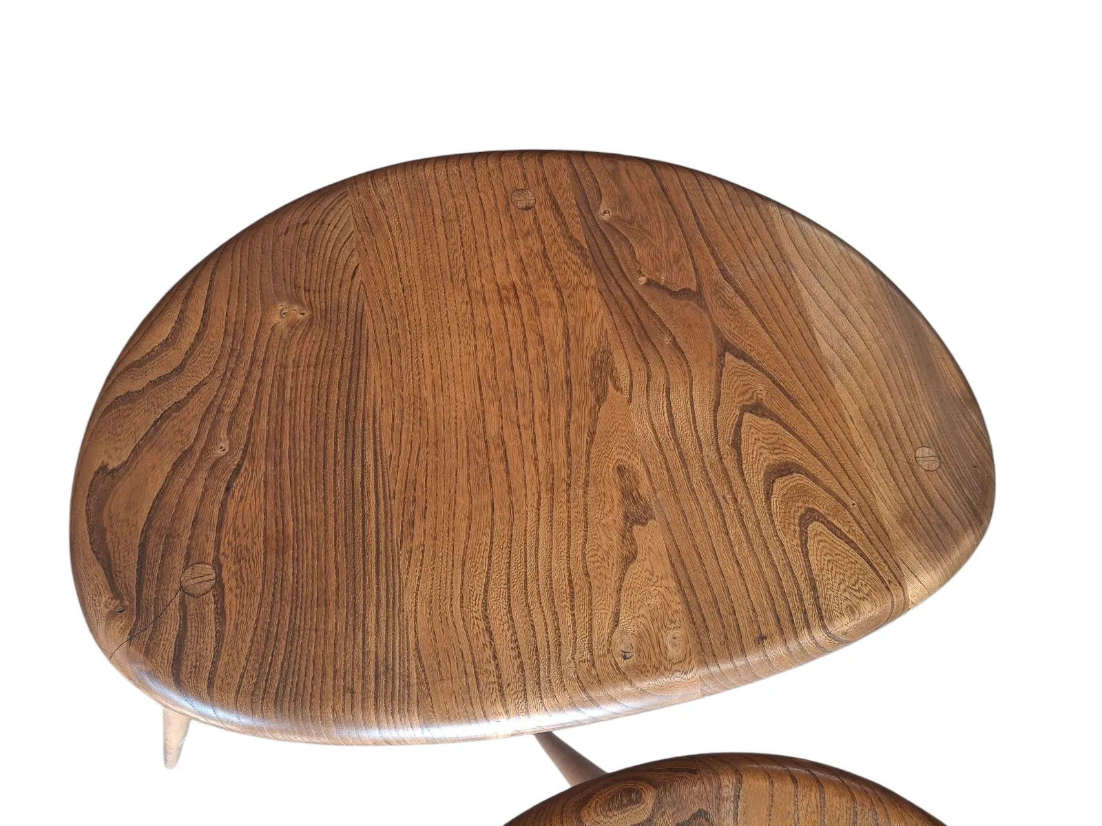 Vintage Ercol Elm & Beech Pebble Nest Of Tables photo Furniture