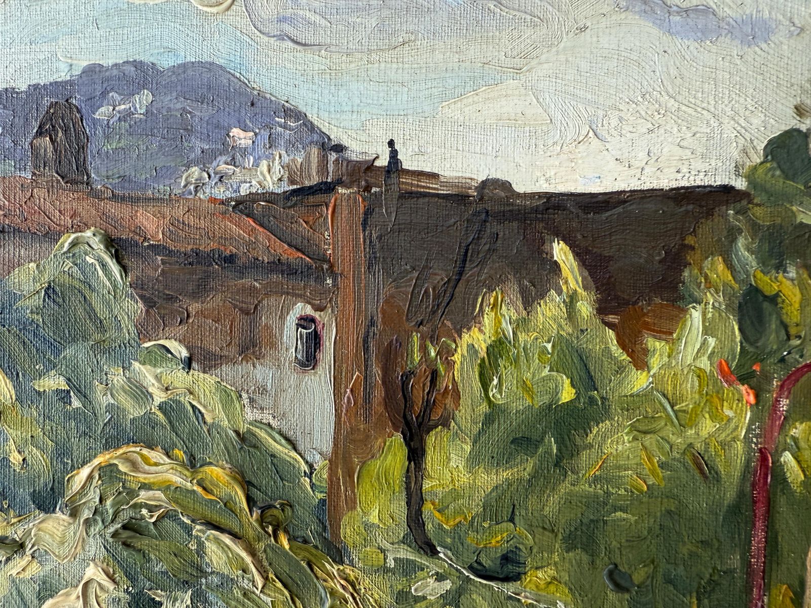 Antoni Llobet Aracil Rincón De Horta Barcelona Spain Oil On Canvas Painting Spanish Landscape C.1960 photo 700.0