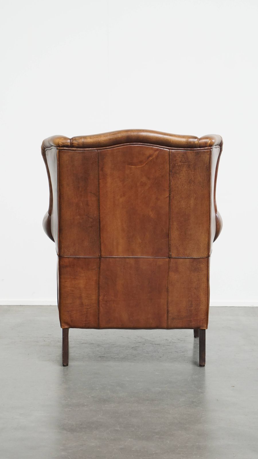 Wonderful, Characterful Vintage Sheepskin Wing Chair With A Beautiful Patina photo Furniture
