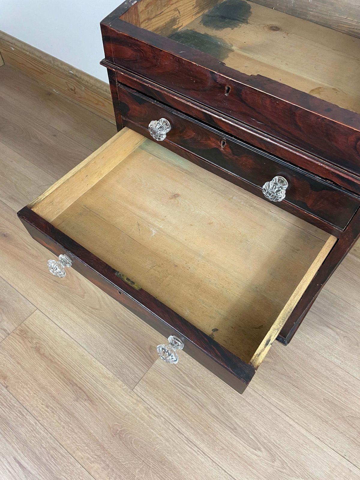 photo furniture Victorian Original Painted Pine 5 Drawer Desk.