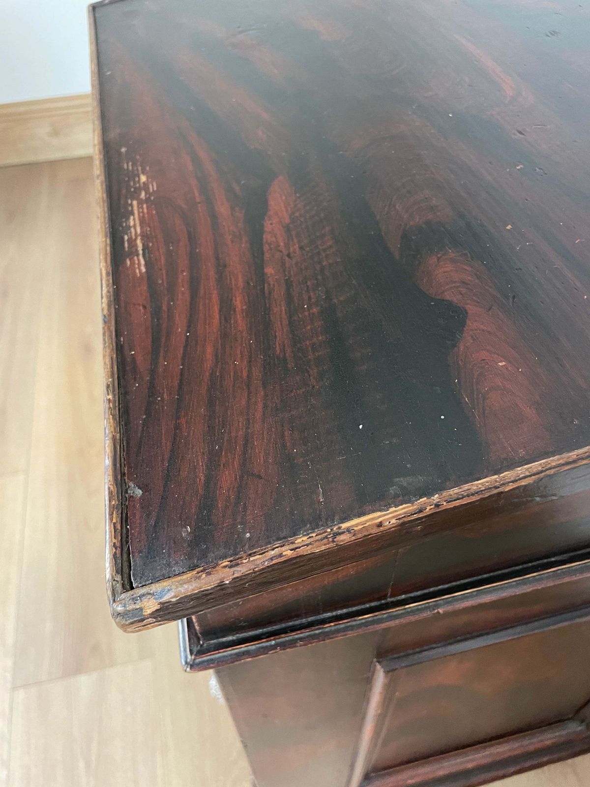 photo for sale Victorian Original Painted Pine 5 Drawer Desk.