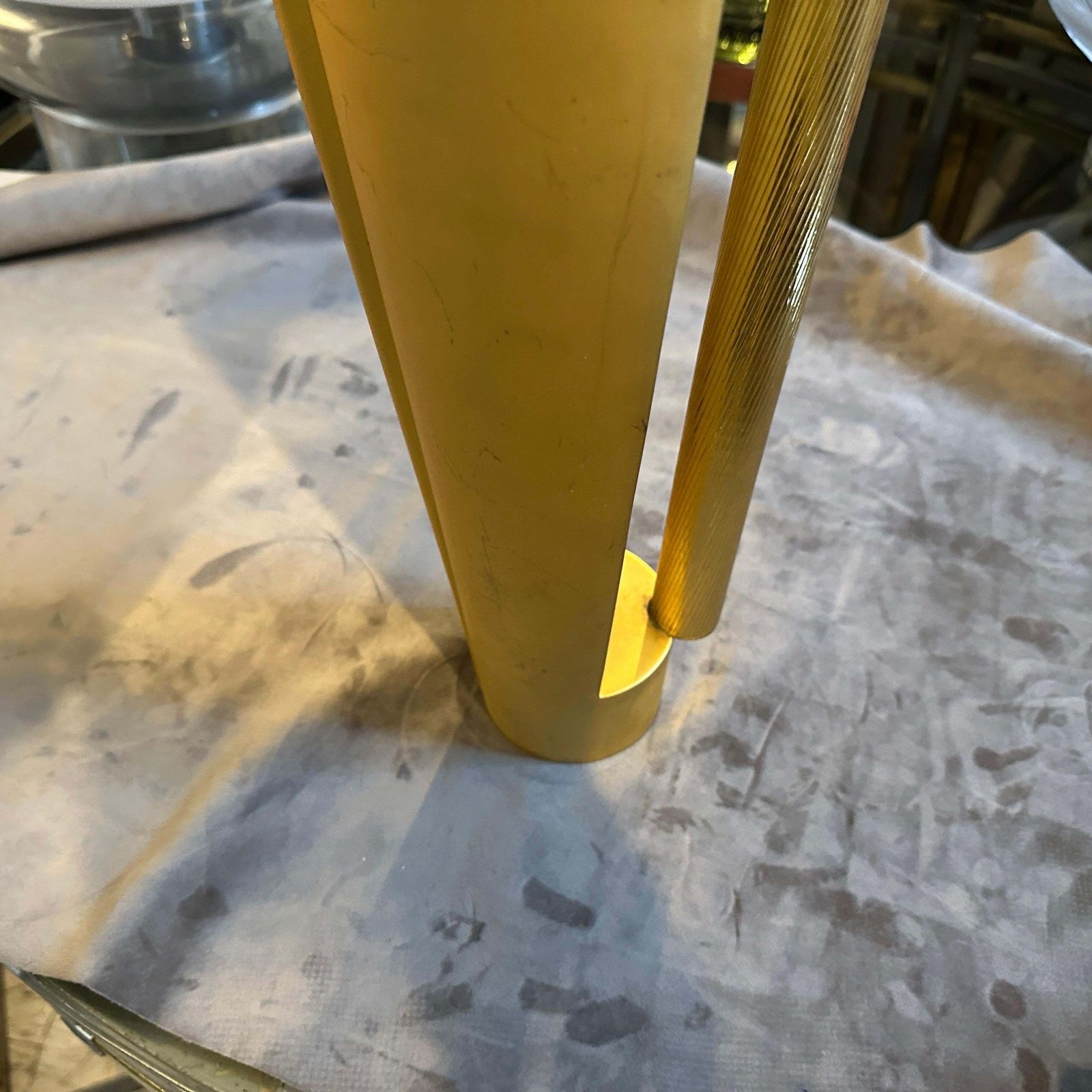 Home Decor 1970s Modern Gilted Metal Sculptural Italian Design Jug Vase photo