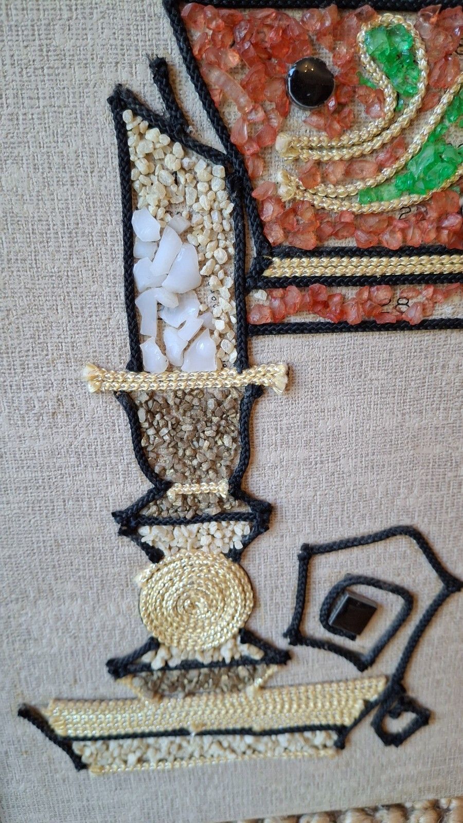 photo furniture Fab Vintage 1960s Mid Century Kitsch Coffee Pot Mosaic Gravel Art Wall Hanging