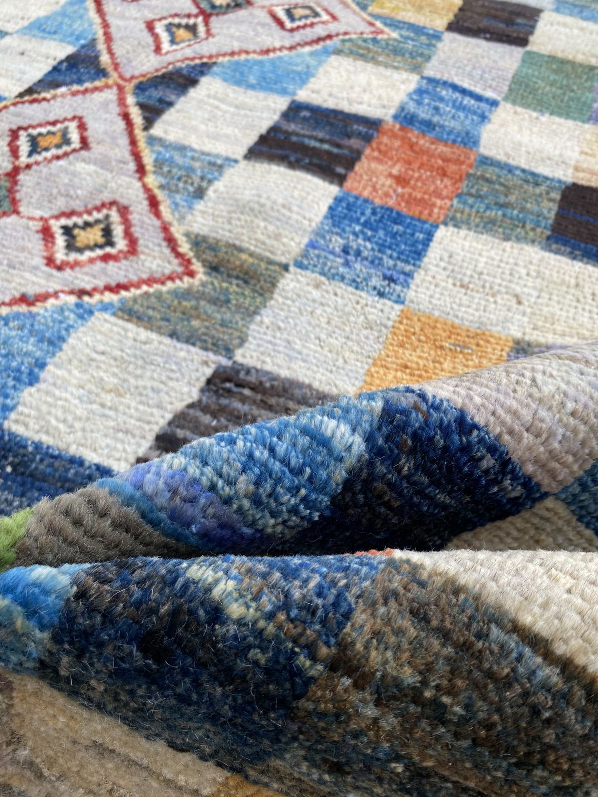 Moroccan Boho Berber Carpet Hand Knotted Multicolor Rug photo 540.0