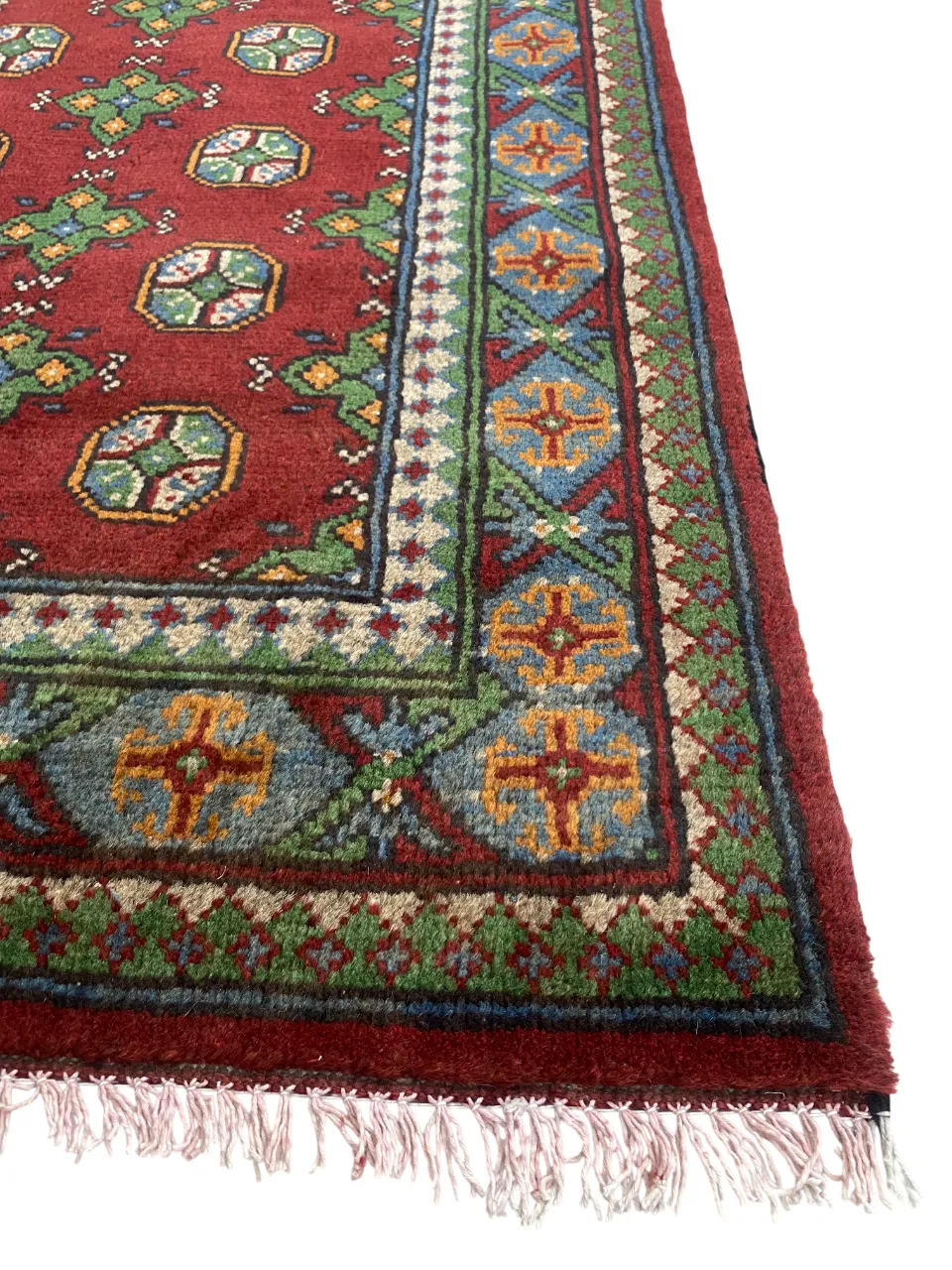 Bokhara Geometric Turkmen 3x10 Hand Knotted Runner Rug photo vintage