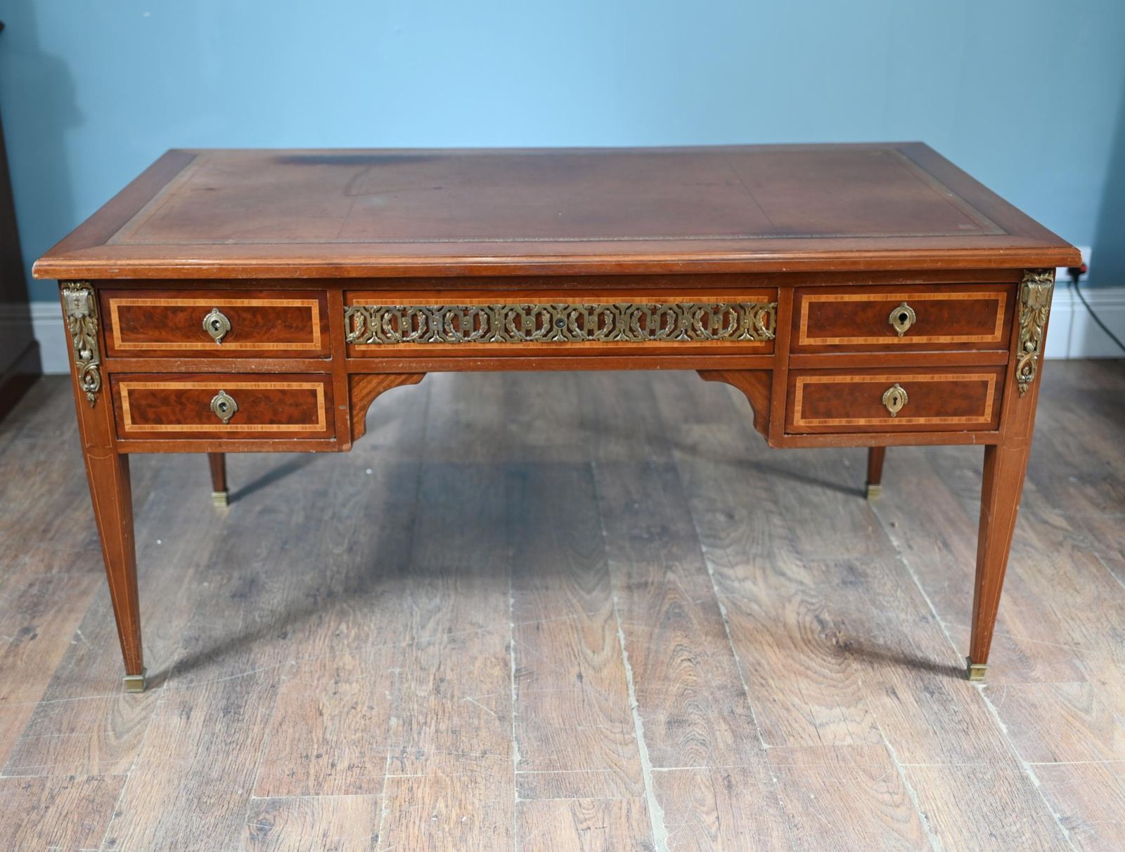 French Antique Desk Directoire Bureau Plat 1880 photo for sale