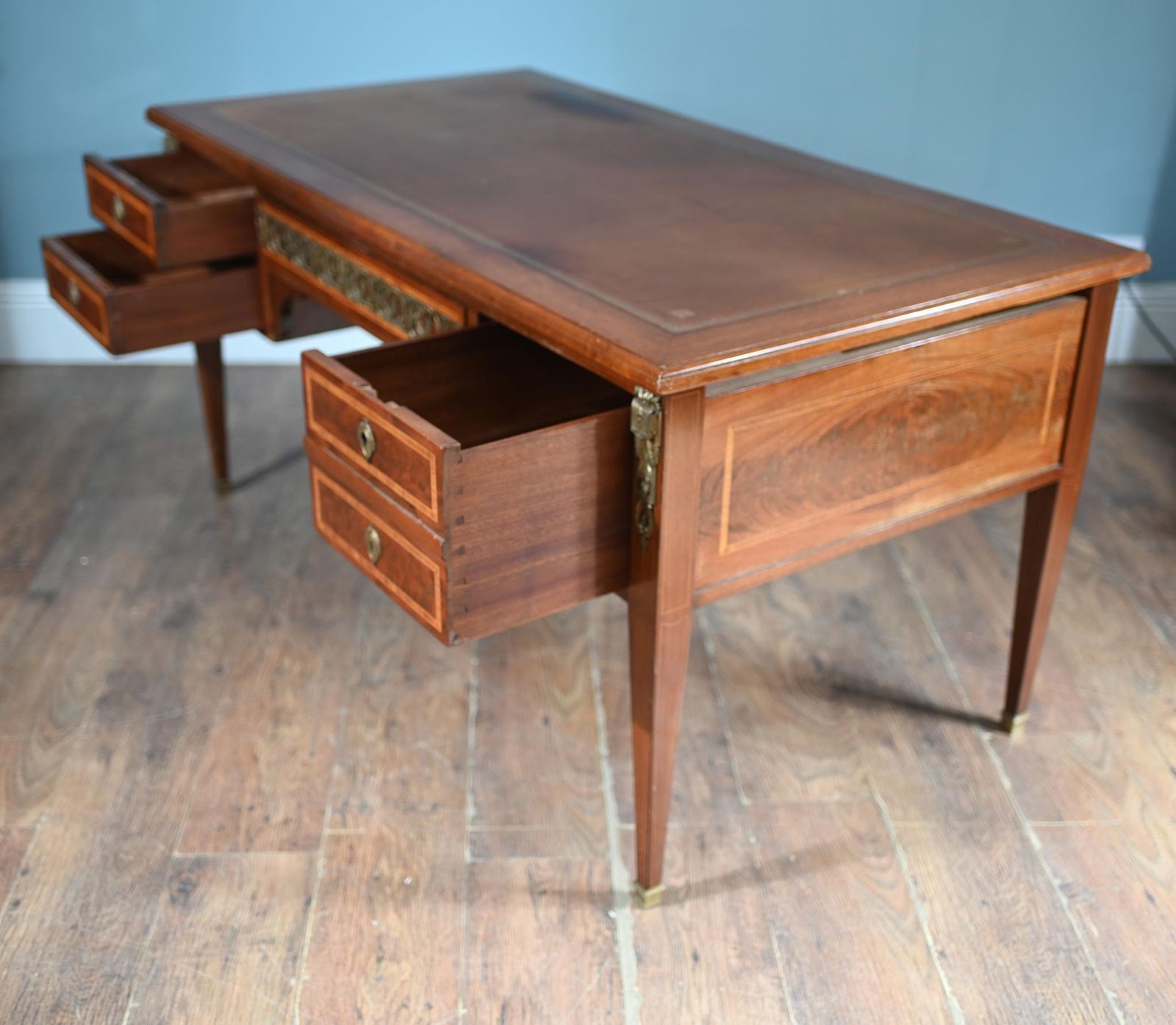 French Antique Desk Directoire Bureau Plat 1880 photo vintage