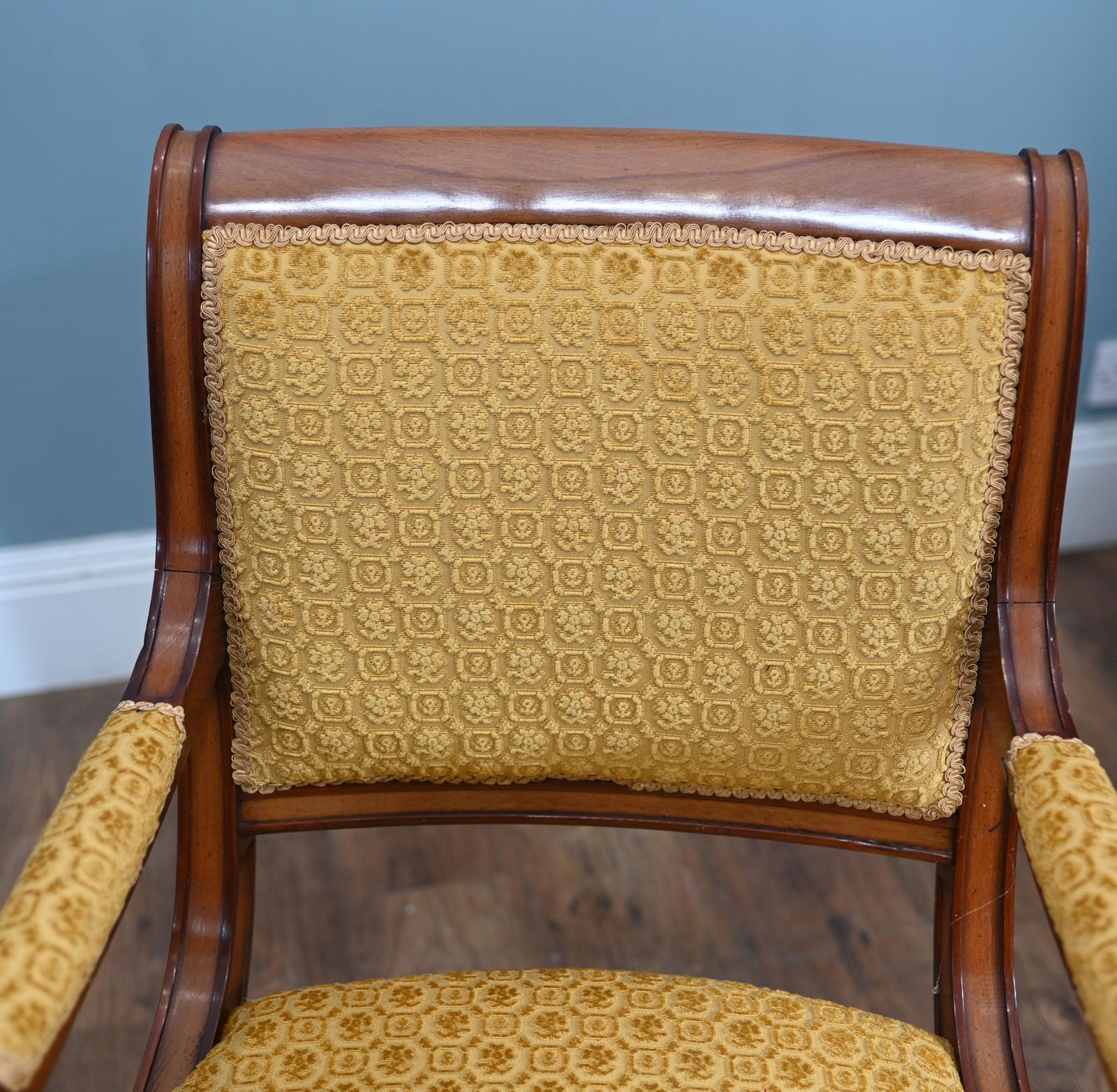 Set Biedermeier Arm Chairs Mahogany Seats 1930 photo vinterior