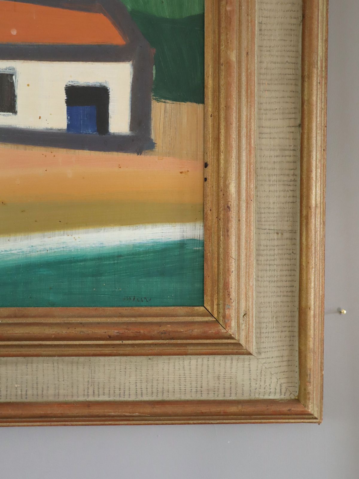 Boats At Rest Oil Painting, Mid 20th Century photo vinterior