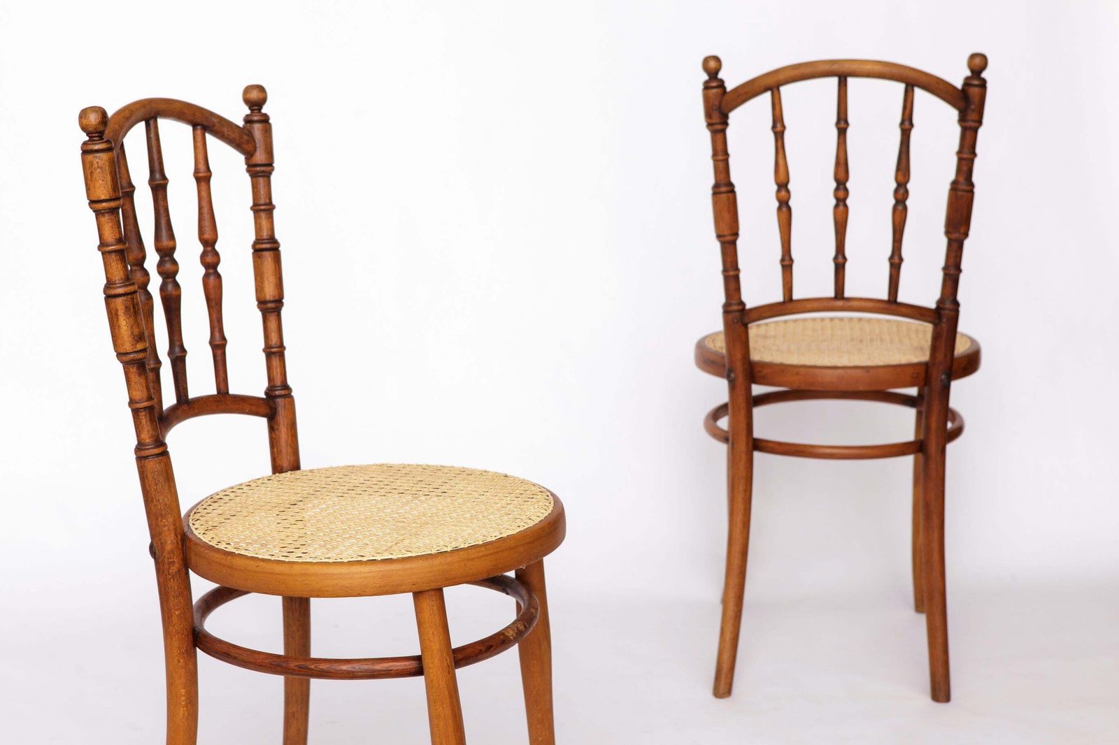 Set Of 4 Josef Kohn Bentwood Chairs – Austrian Vintage 1930s–1950s, Beechwood With Vienna Cane Seats, Thonet Style photo buy