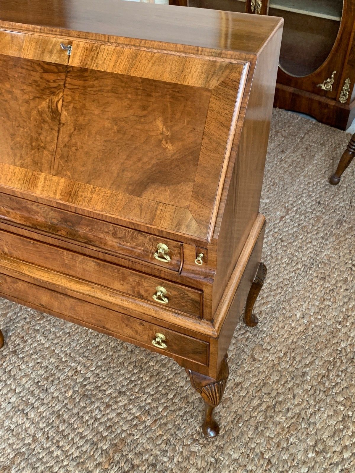 Queen Anne Style Walnut Bureau photo furniture