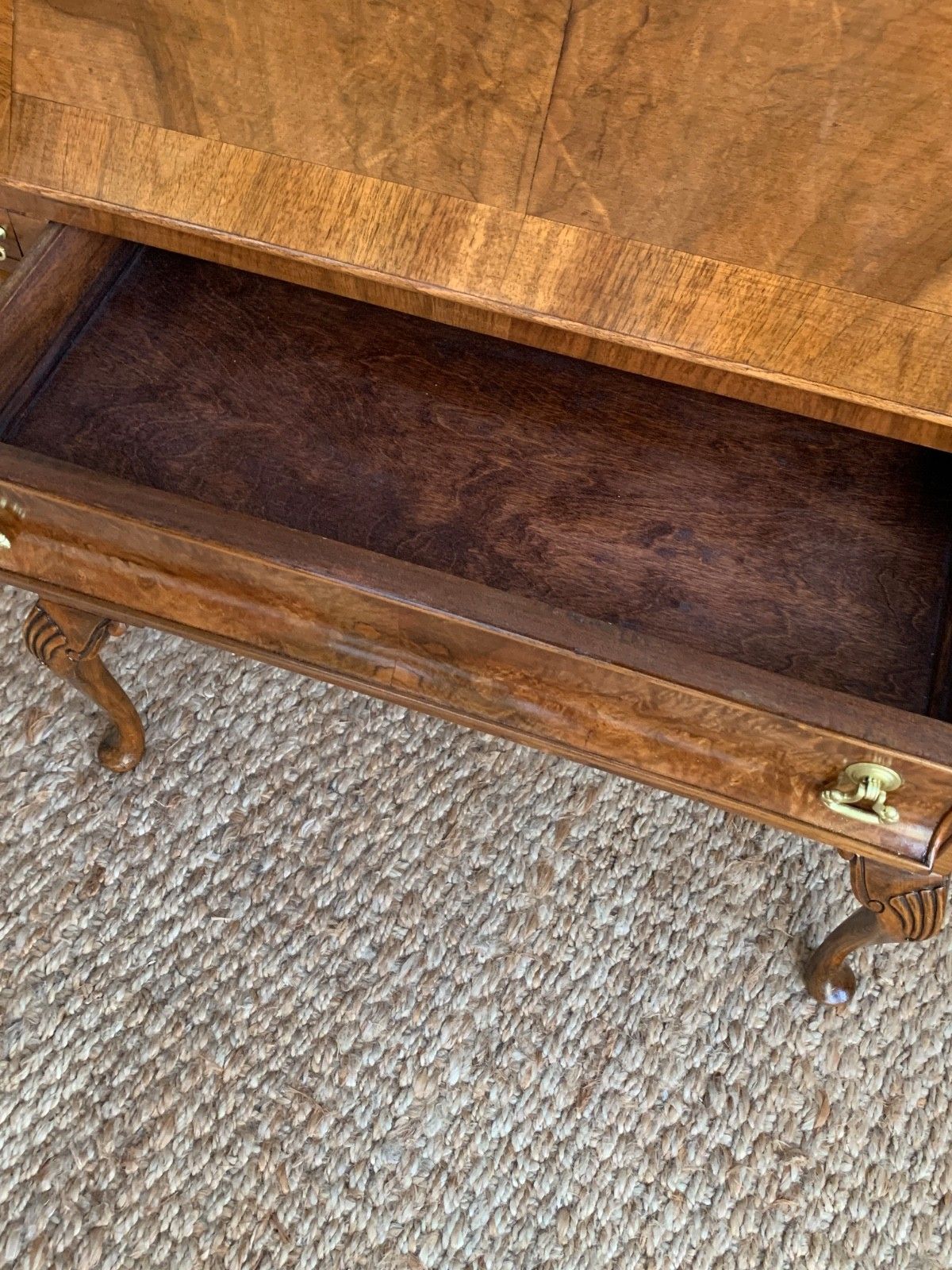 Queen Anne Style Walnut Bureau photo vintage