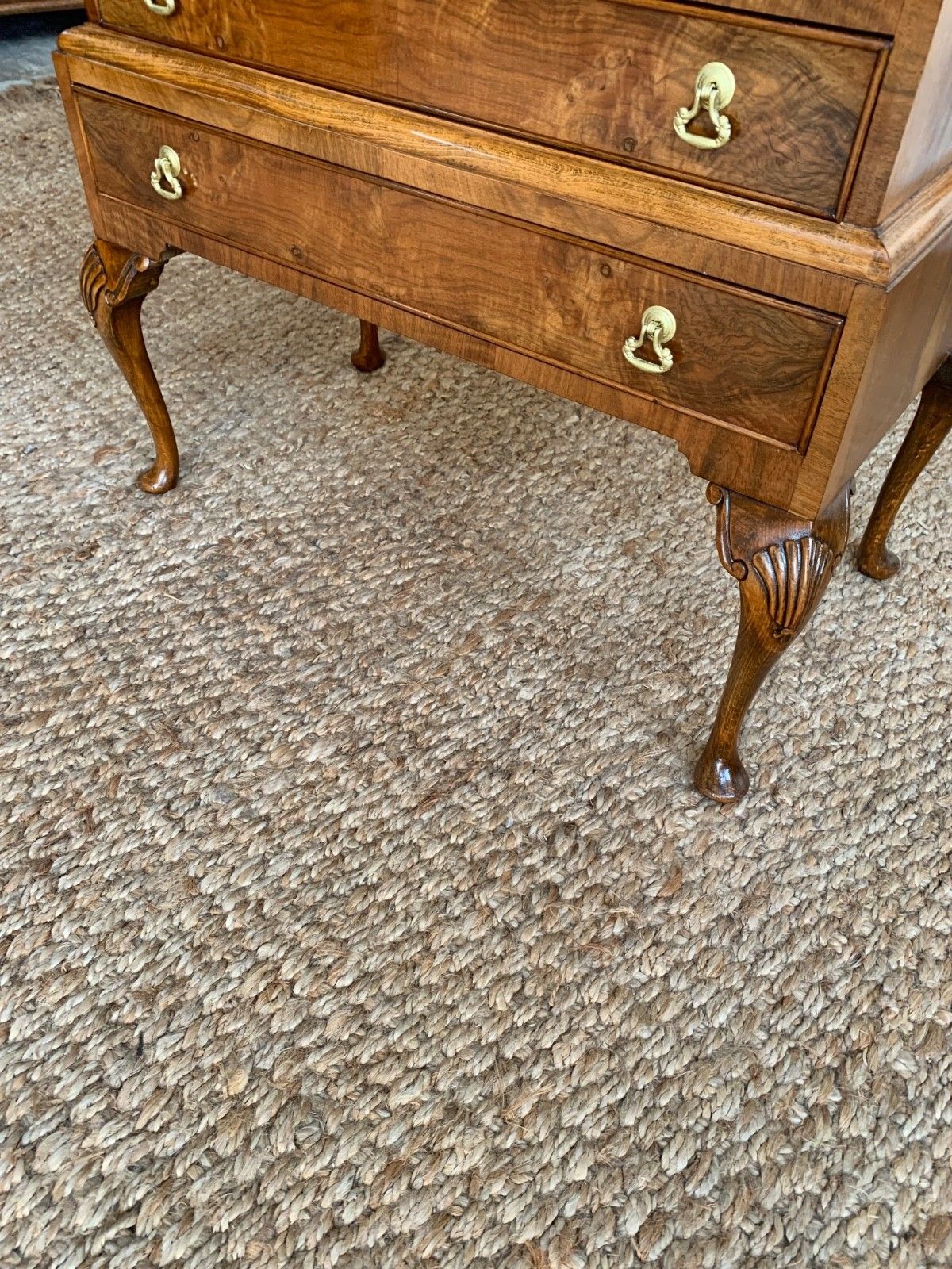 925.0 Queen Anne Style Walnut Bureau photo