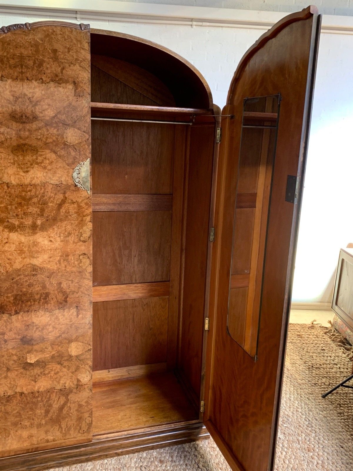 Art Deco Figured Walnut Double Wardrobe photo buy