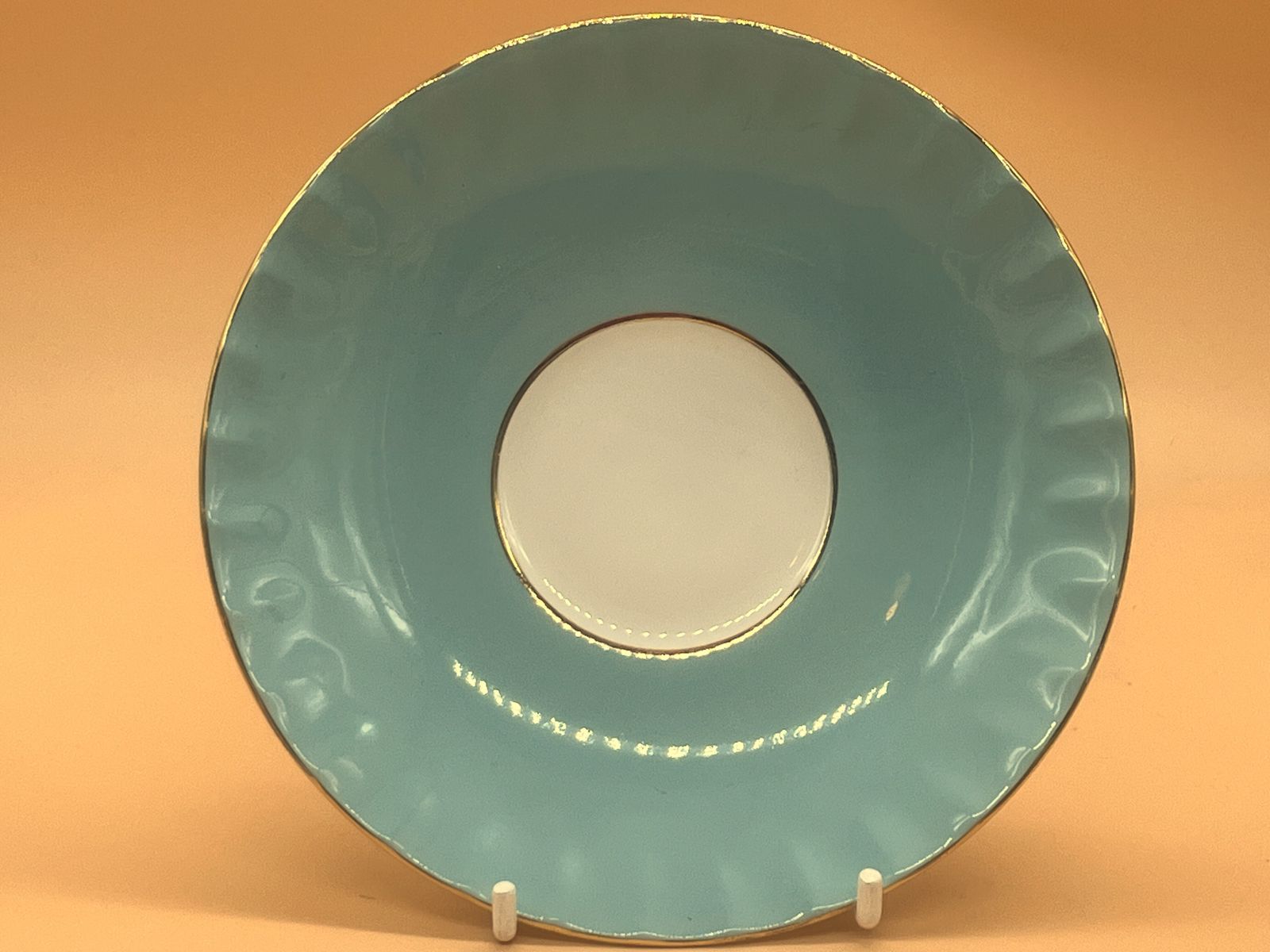 Aynsley China Oban Shape Pembroke Design Turquoise Cabinet Tea Cup & Saucer Duo. photo vintage