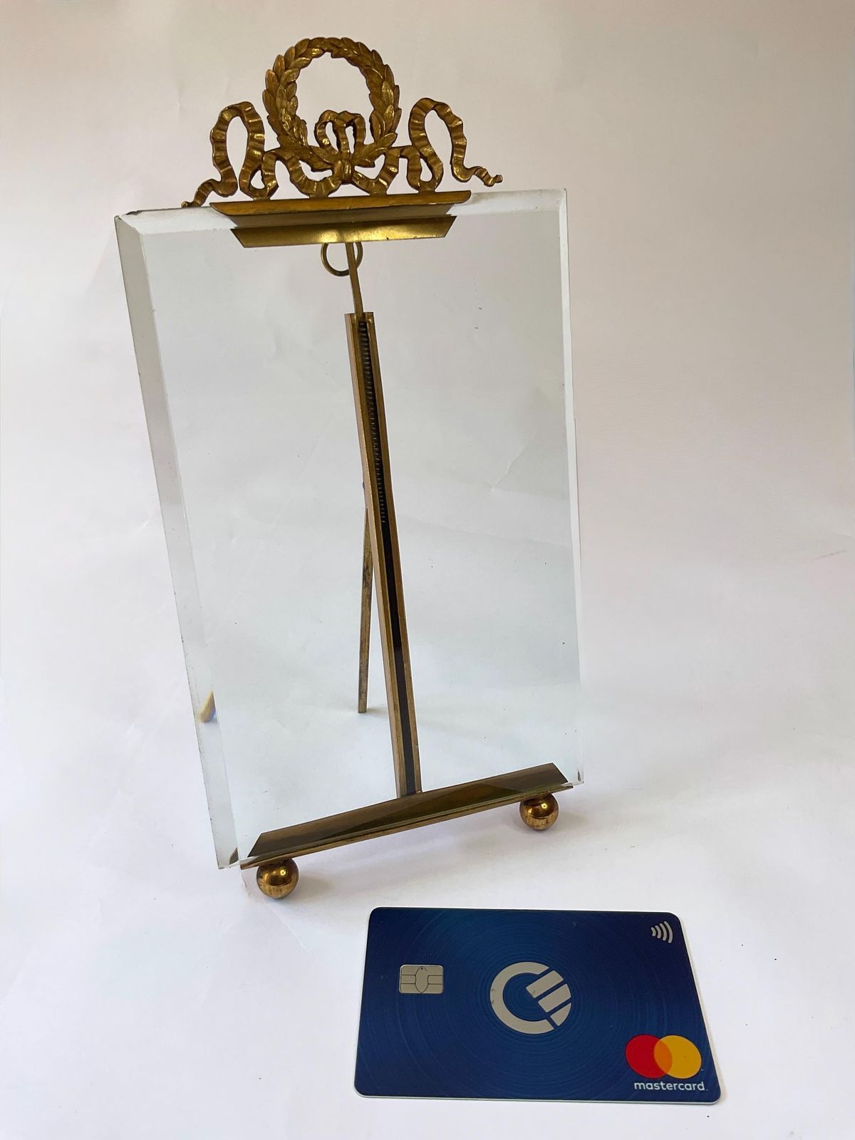 Antique French Gilt Metal And Crystal Glass Photo' Frame, C1890. photo for sale