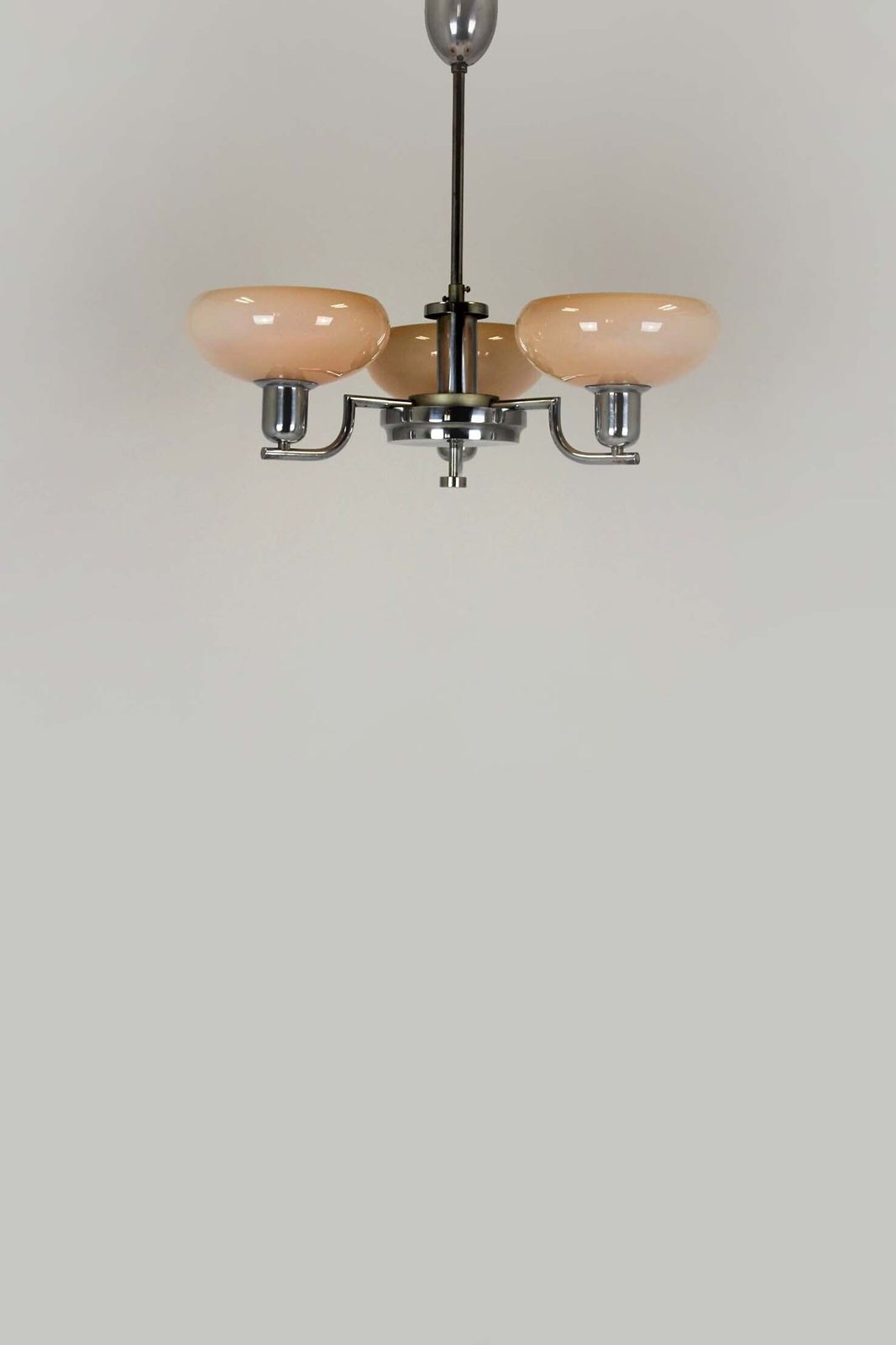 Bauhaus Chrome Chandelier From Napako, Czechoslovakia, 1940s