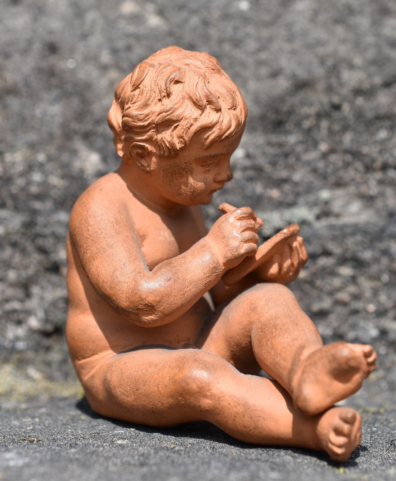 Pair Of Seated Terracotta Putti (Circa 1870) photo furniture