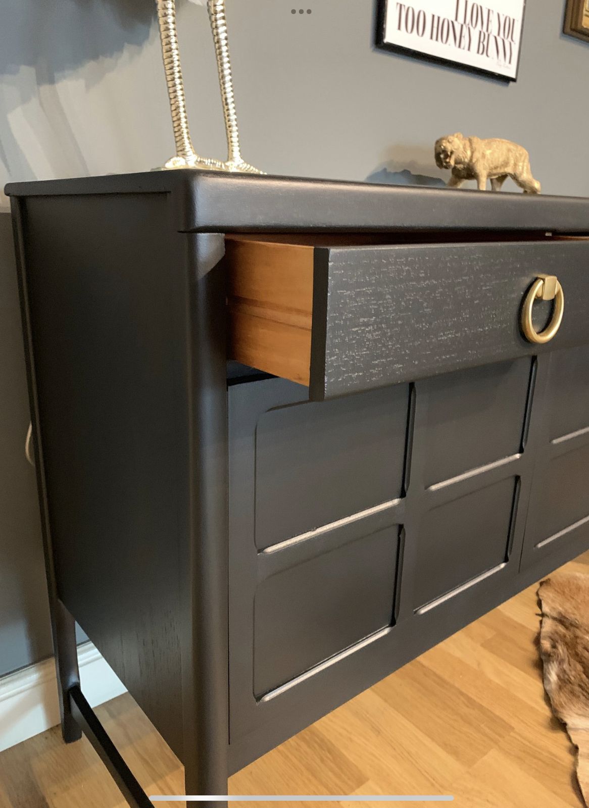 Pro Painted All Black Nathan Teak Sideboard Any Colour photo for sale