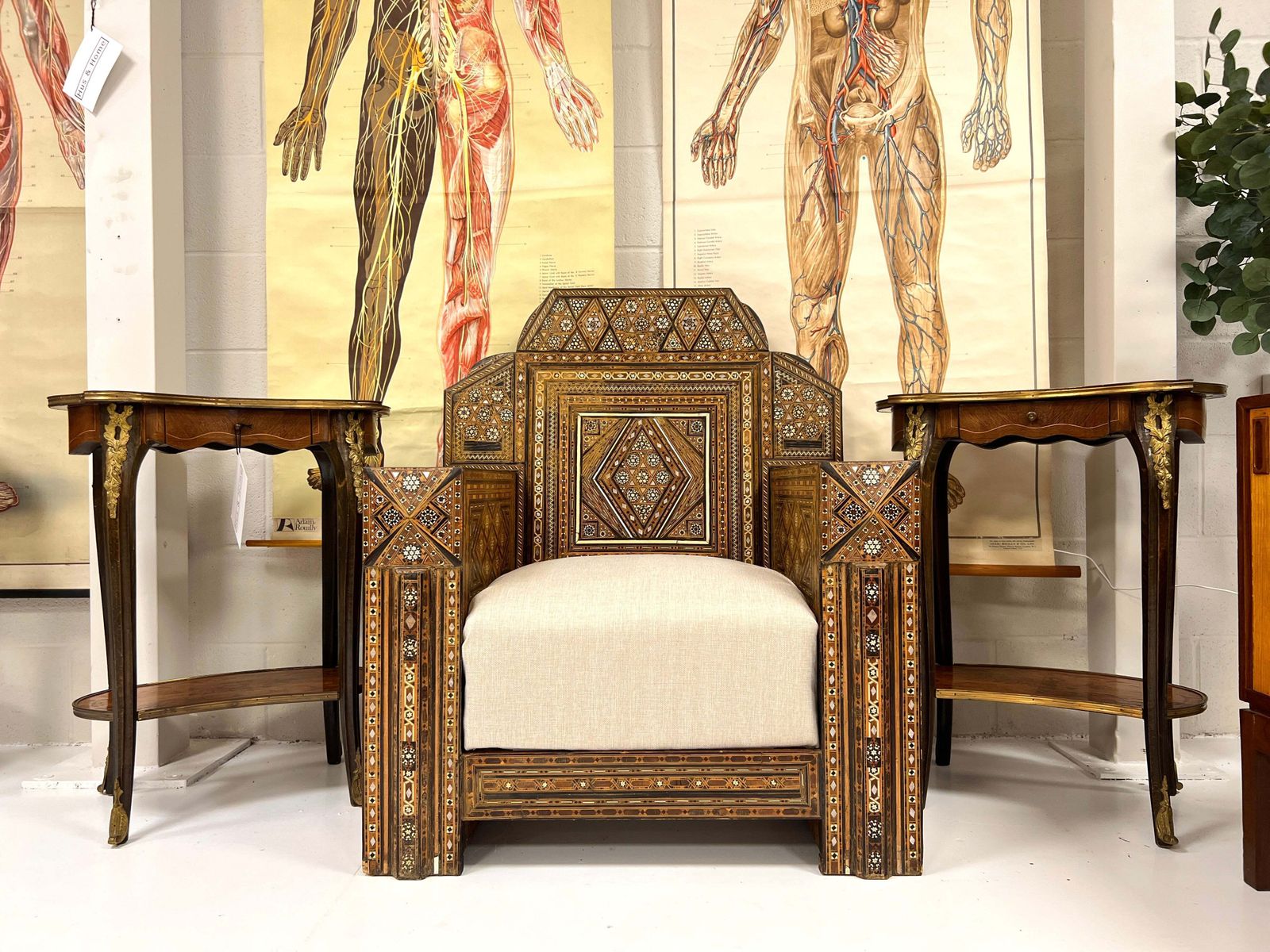 19th Century Moroccan Inlaid Club Chair