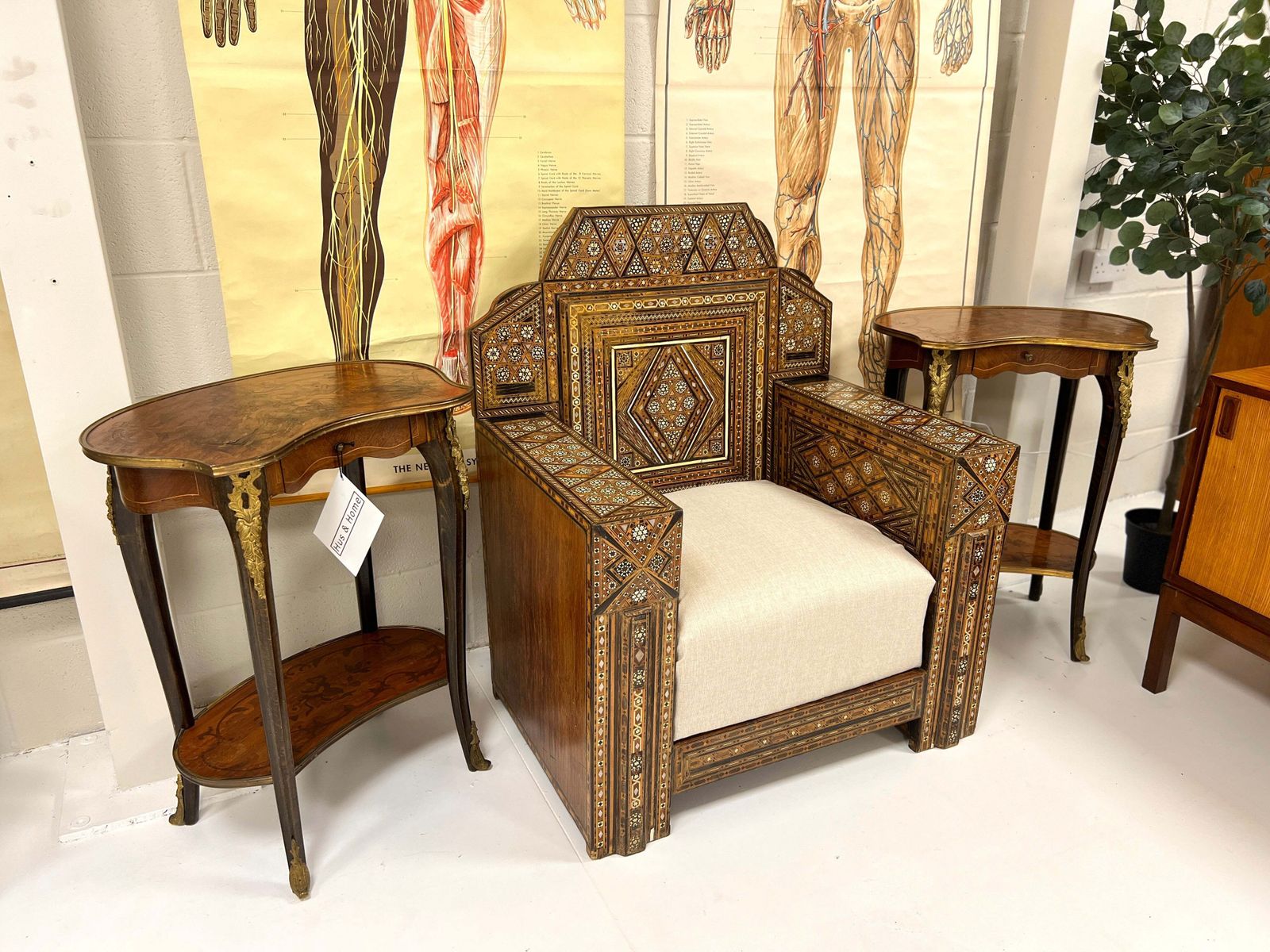 19th Century Moroccan Inlaid Club Chair photo for sale