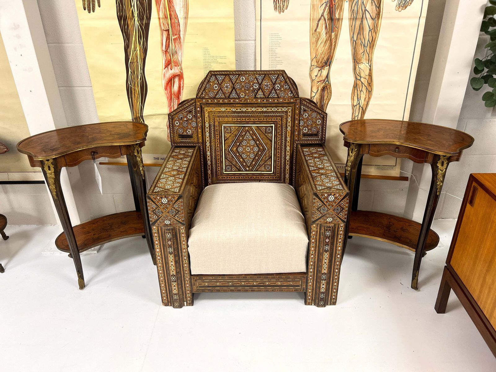 19th Century Moroccan Inlaid Club Chair photo Furniture
