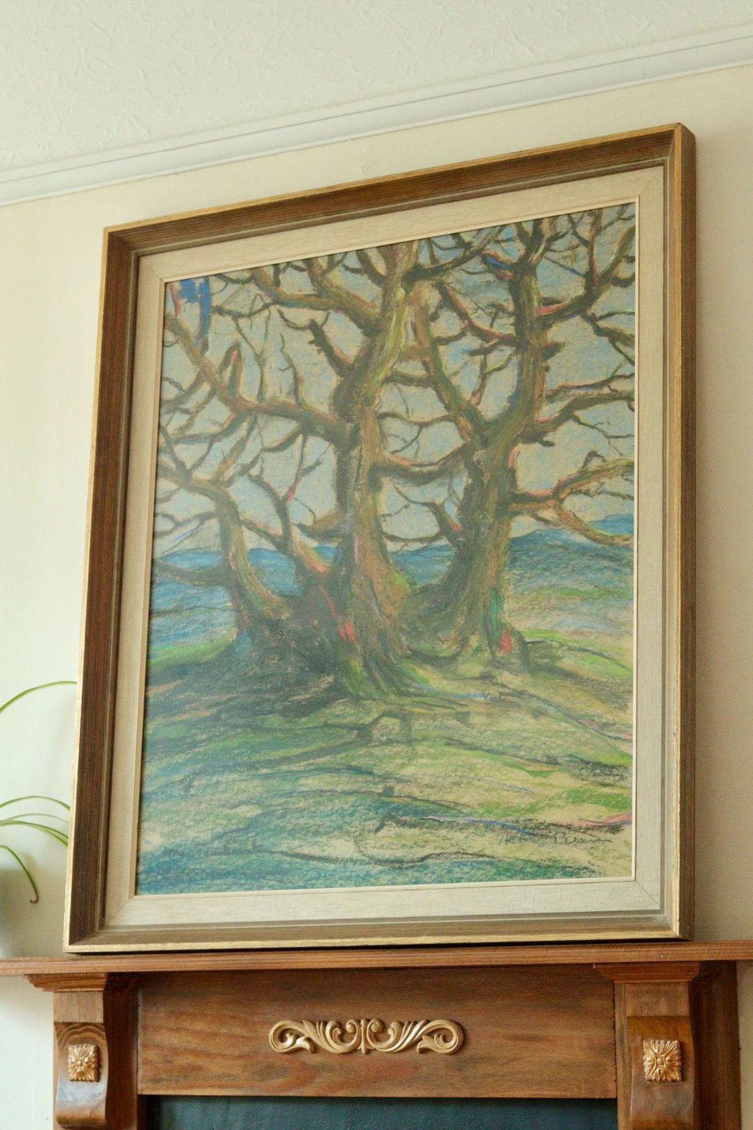 Original Mid Century Mixed Media On Pasted Paper – “Alte Baum” – Hans Tombrock – Vintage & Framed Glazed, 89 X 76.5 Cm (35 X 30.1 In) photo buy