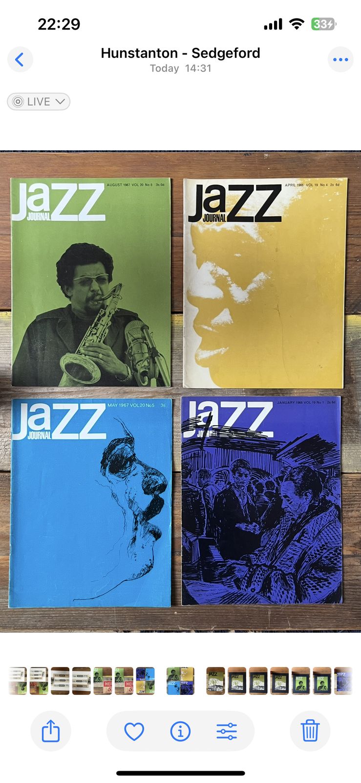 Vintage Jazz Journal Magazine Cover Artwork   July 1966 photo Art